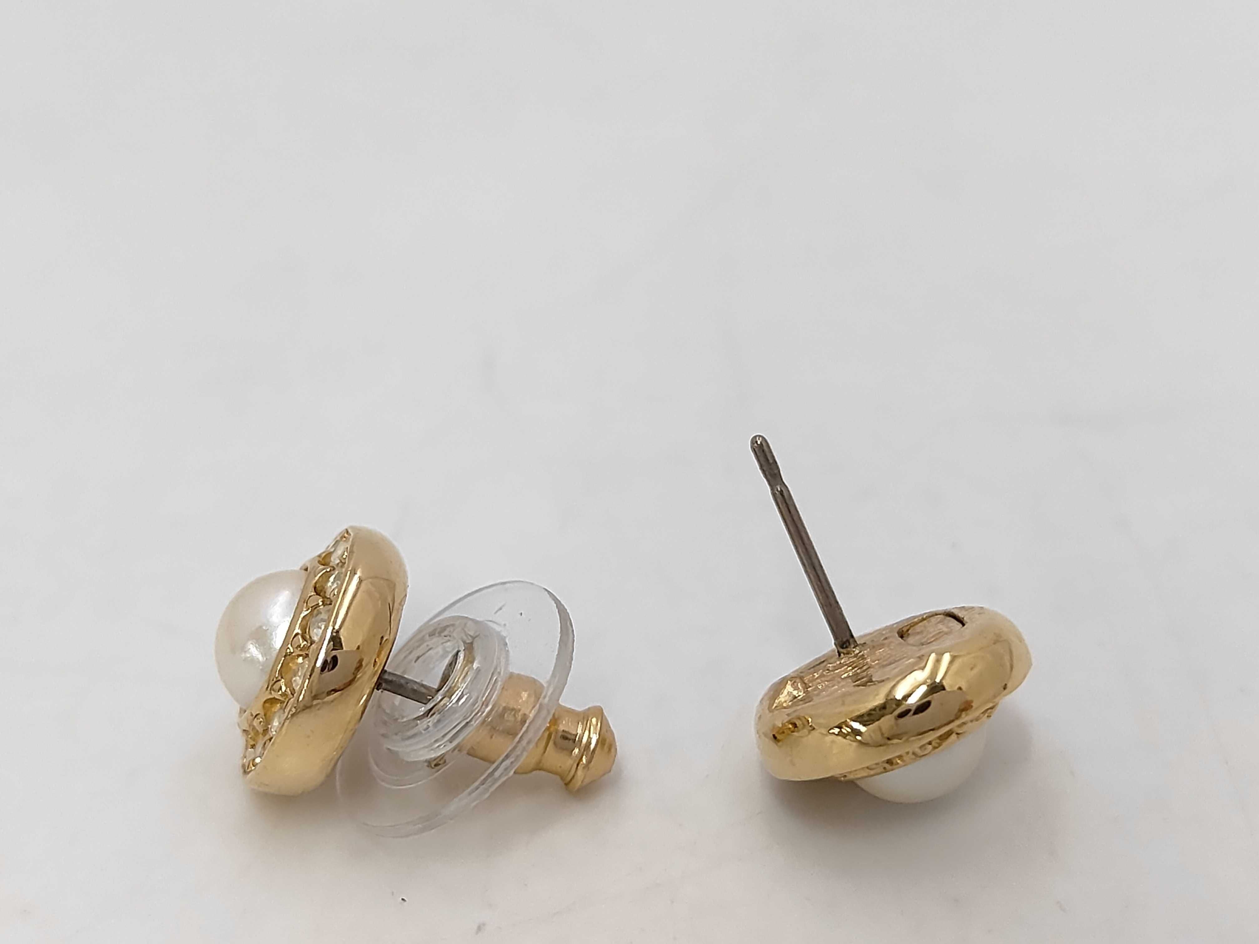 Pearl Stone Gold Earrings — view 2