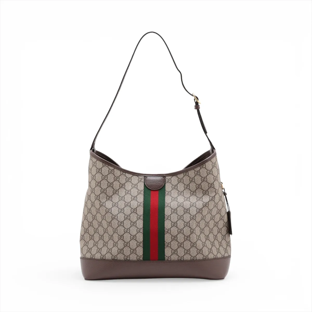 GG Supreme Ophidia PVC x Leather Shoulder Bag, Beige x Brown, 781392 — view 2