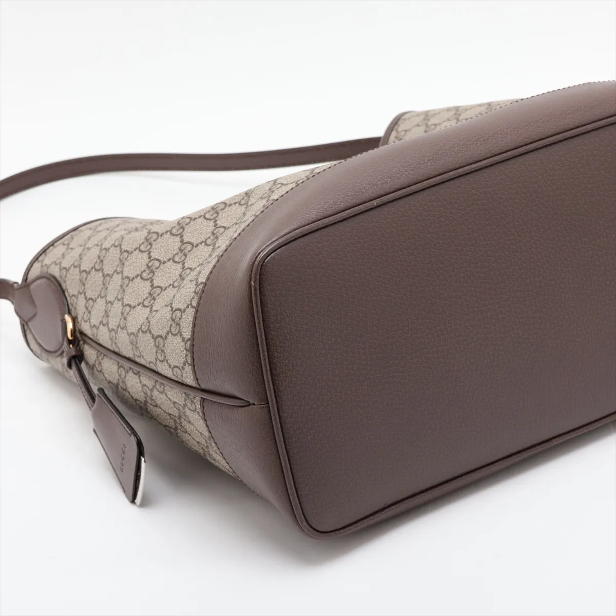GG Supreme Ophidia PVC x Leather Shoulder Bag, Beige x Brown, 781392 — view 4