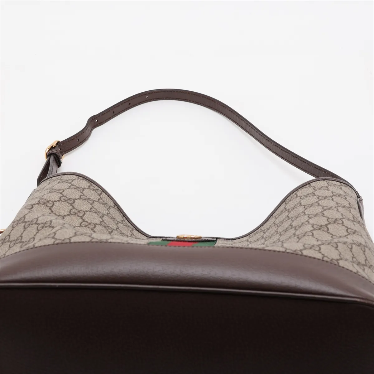 GG Supreme Ophidia PVC x Leather Shoulder Bag, Beige x Brown, 781392 — view 6