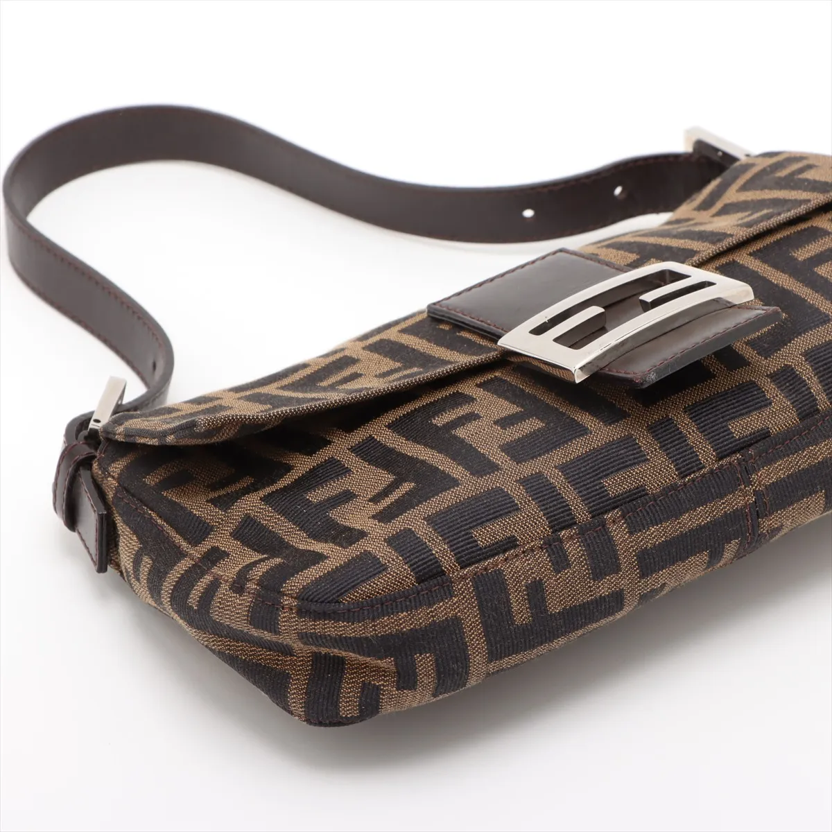 Zucca Mamma Bucket Canvas x Leather Shoulder Bag Brown 26424 — view 4