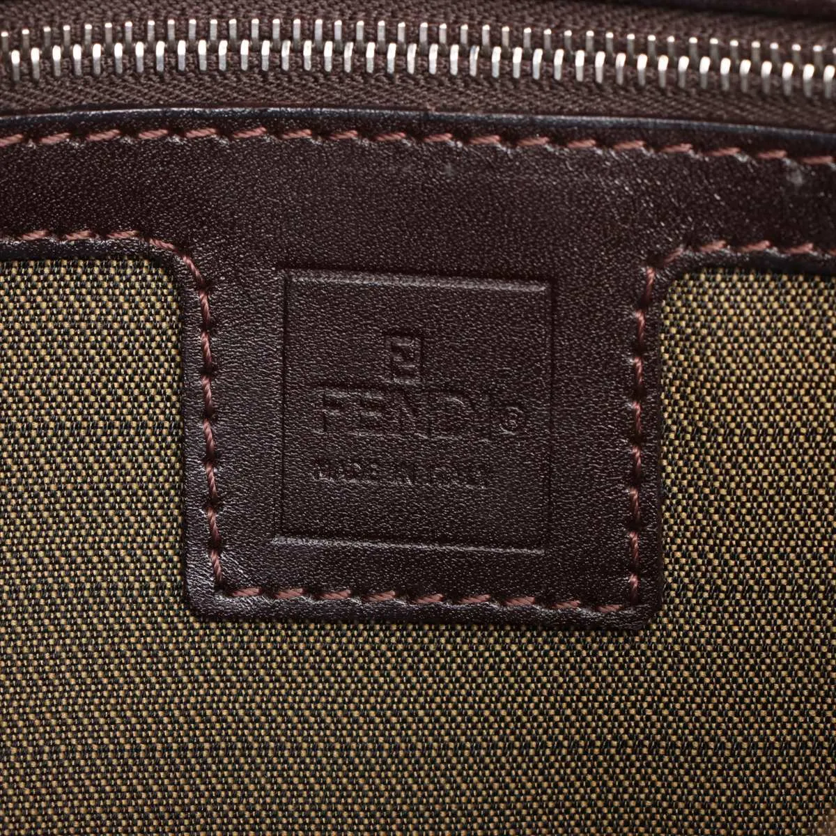 Zucca Mamma Bucket Canvas x Leather Shoulder Bag Brown 26424 — view 9
