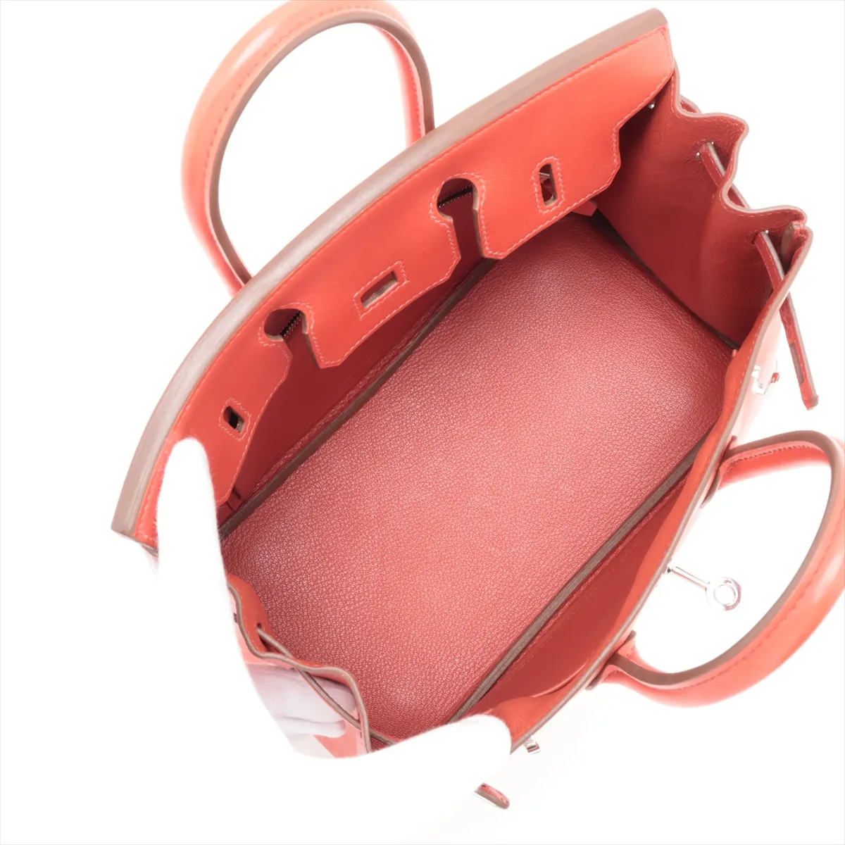 [Individually packaged] Hermes Birkin 25 Letournée Veau Swift Rouge Duchesse Silver Hardware R: 2014 — view 7