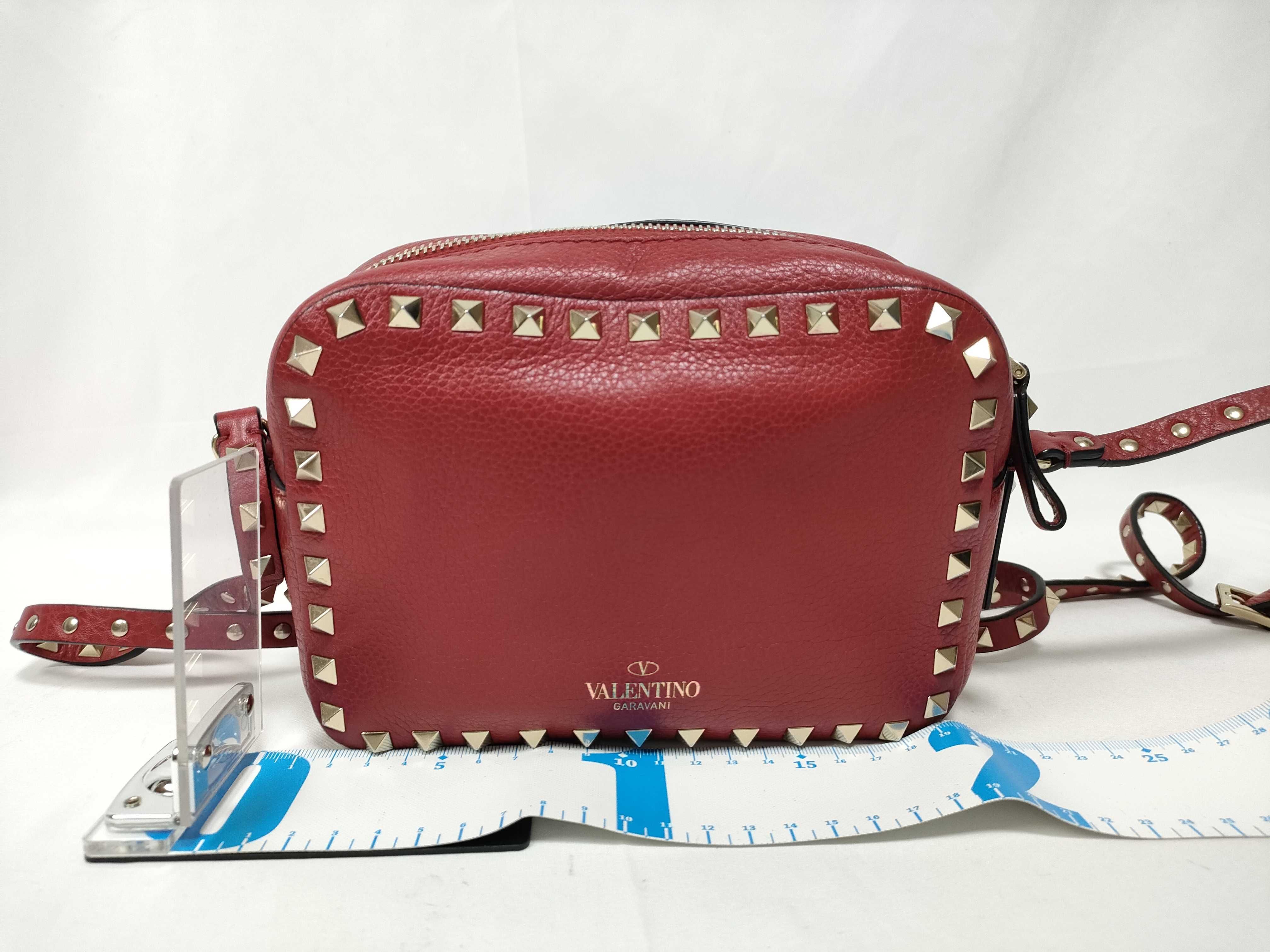 Rockstud Leather Small Crossbody Bag Red QW1B0809 Shoulder Bag — view 2