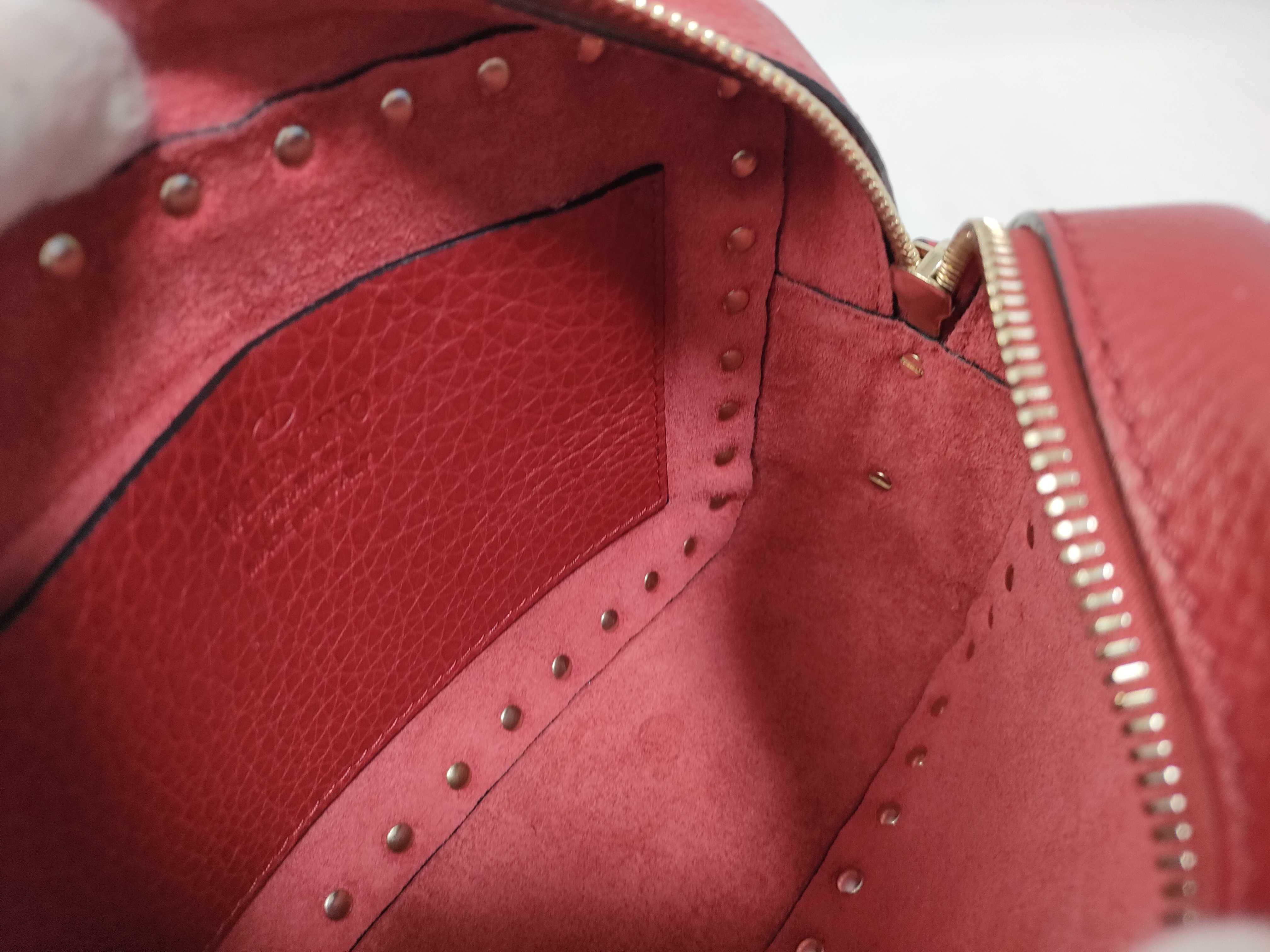 Rockstud Leather Small Crossbody Bag Red QW1B0809 Shoulder Bag — view 11