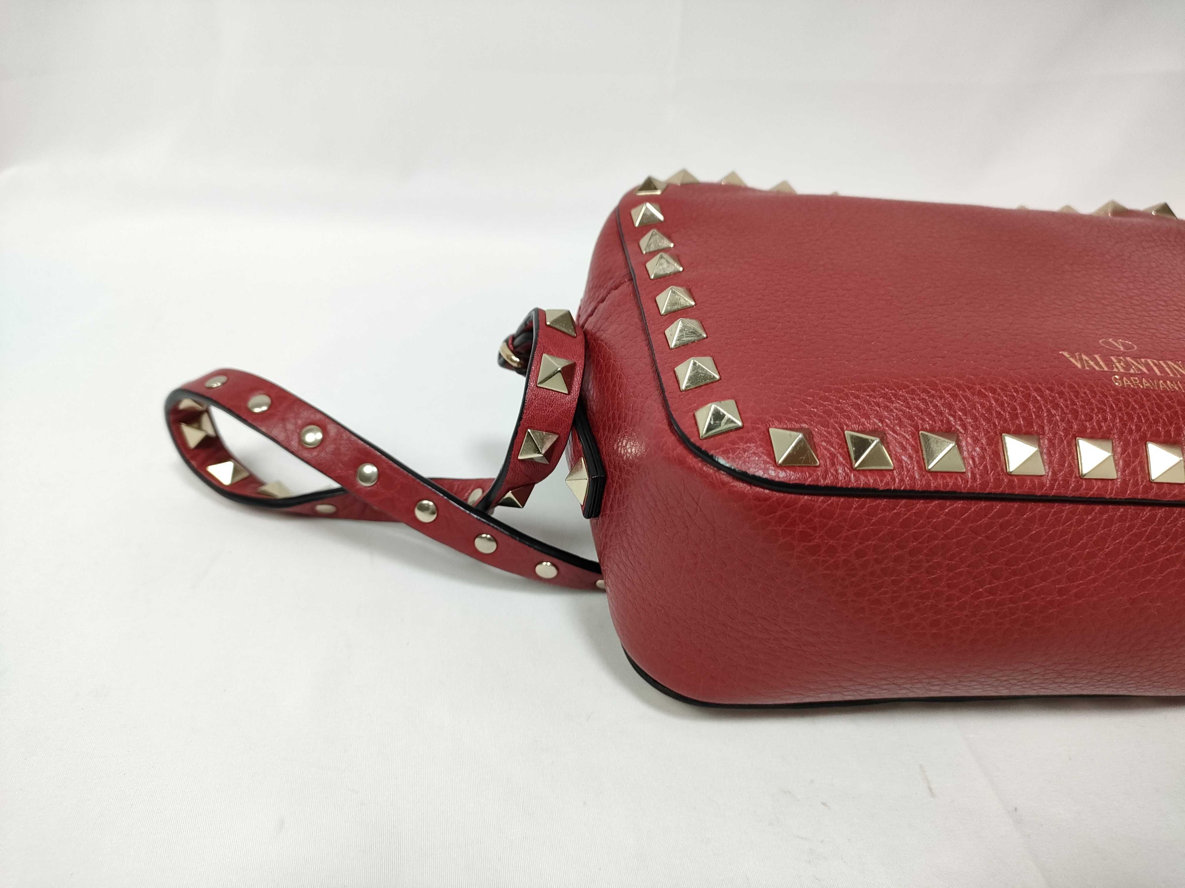 Rockstud Leather Small Crossbody Bag Red QW1B0809 Shoulder Bag — view 4