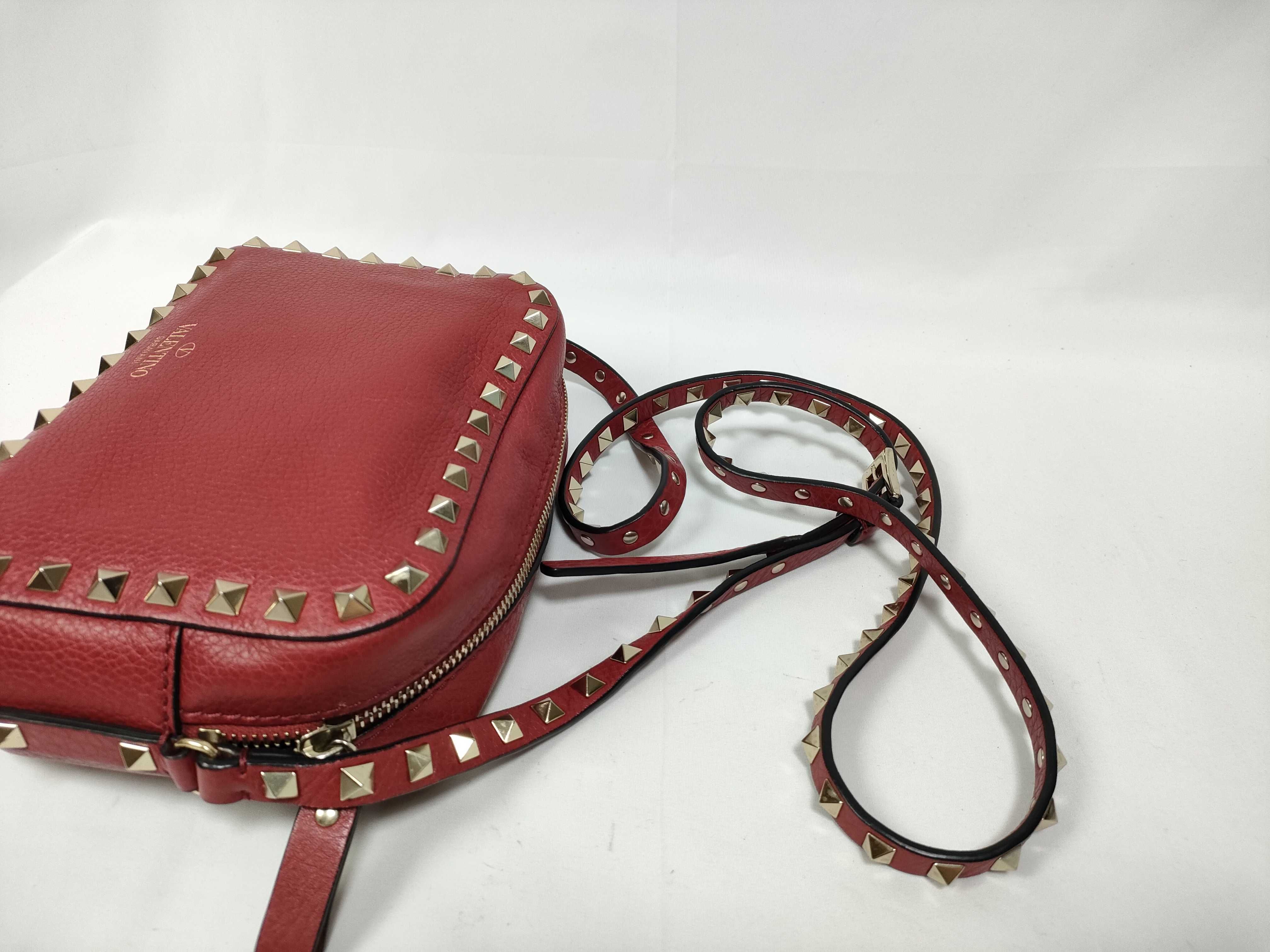Rockstud Leather Small Crossbody Bag Red QW1B0809 Shoulder Bag — view 8