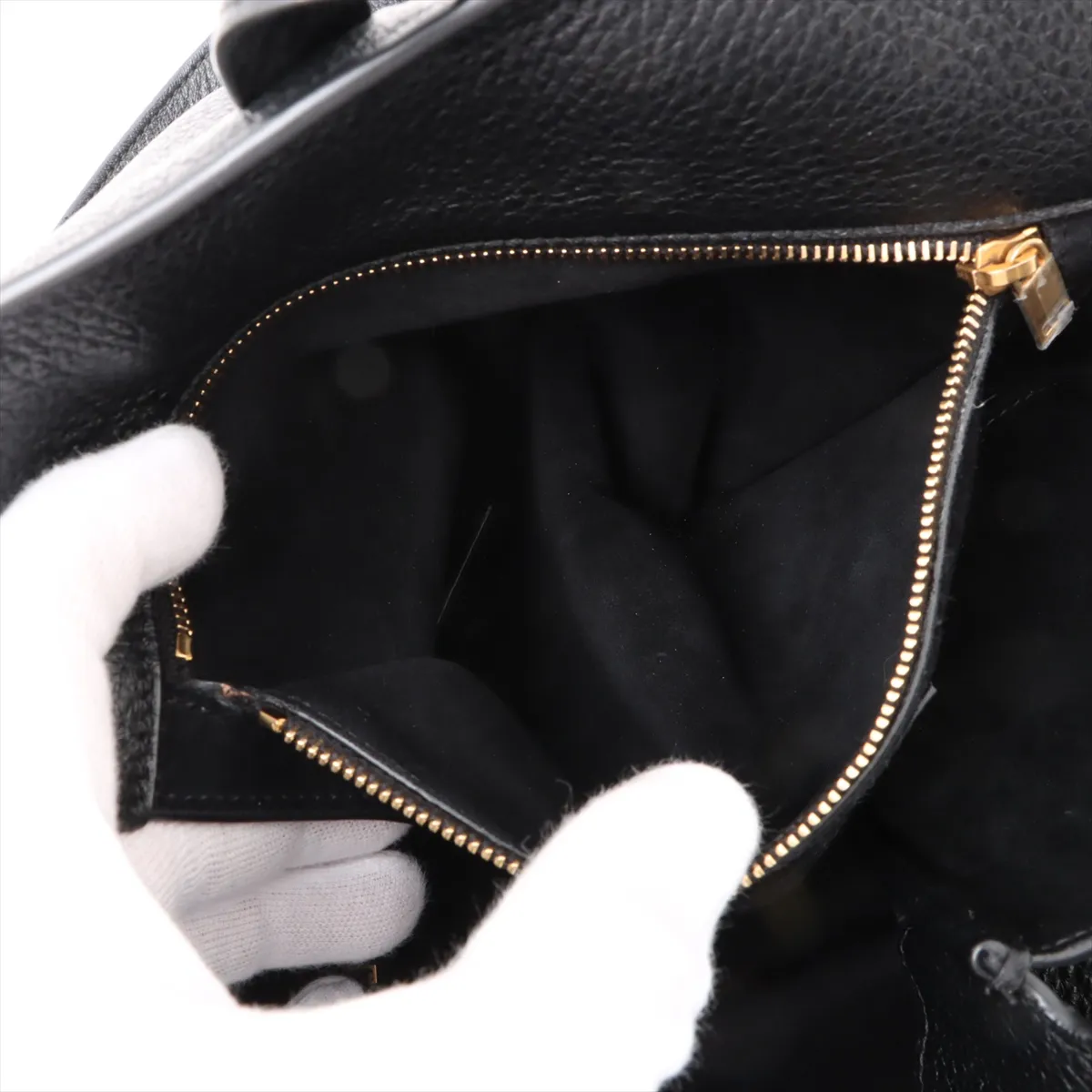 Bear Leather Tote Bag Black 763435 — view 8