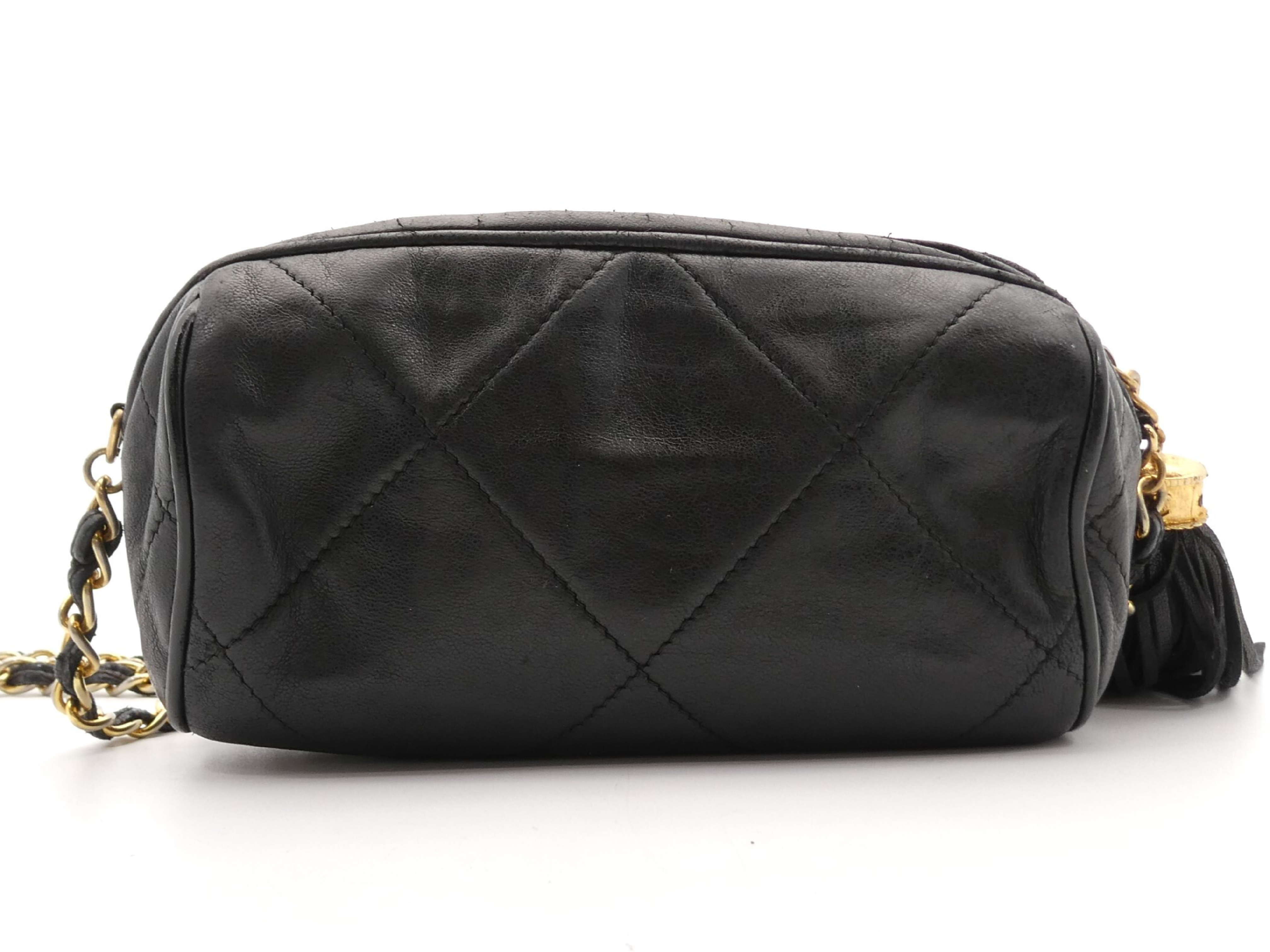 Matelassé Coco Mark Fringe Chain Shoulder Bag — view 2