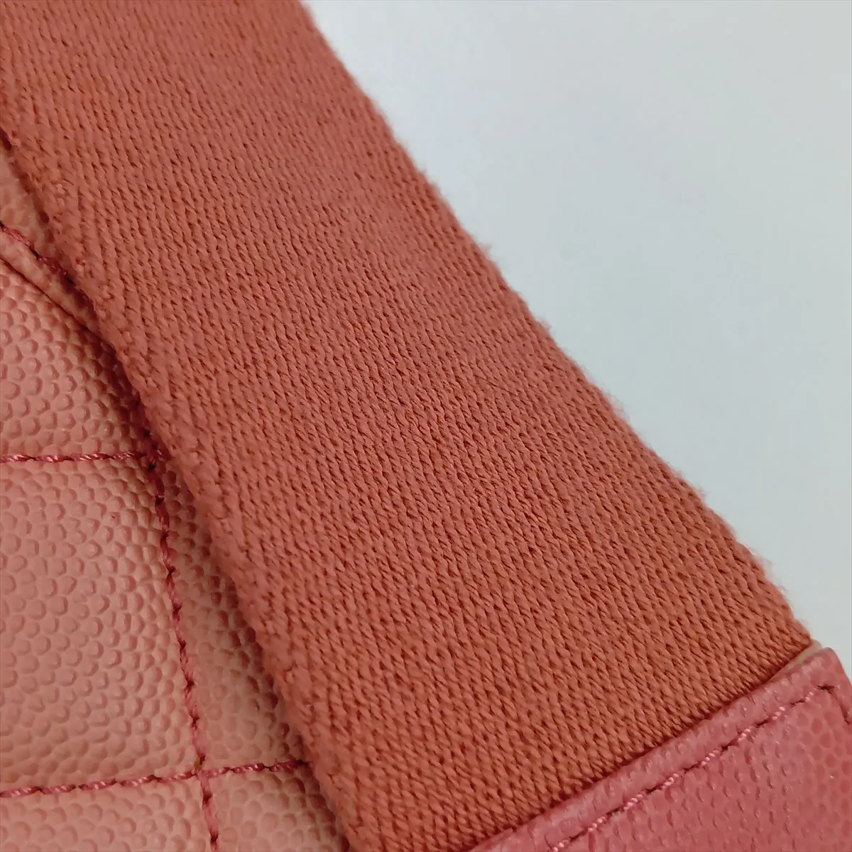 Matelassé Caviar Skin 2-Way Shoulder Bag, Red x Beige, Gold Hardware, 27541158, Serial Number 27 — view 15