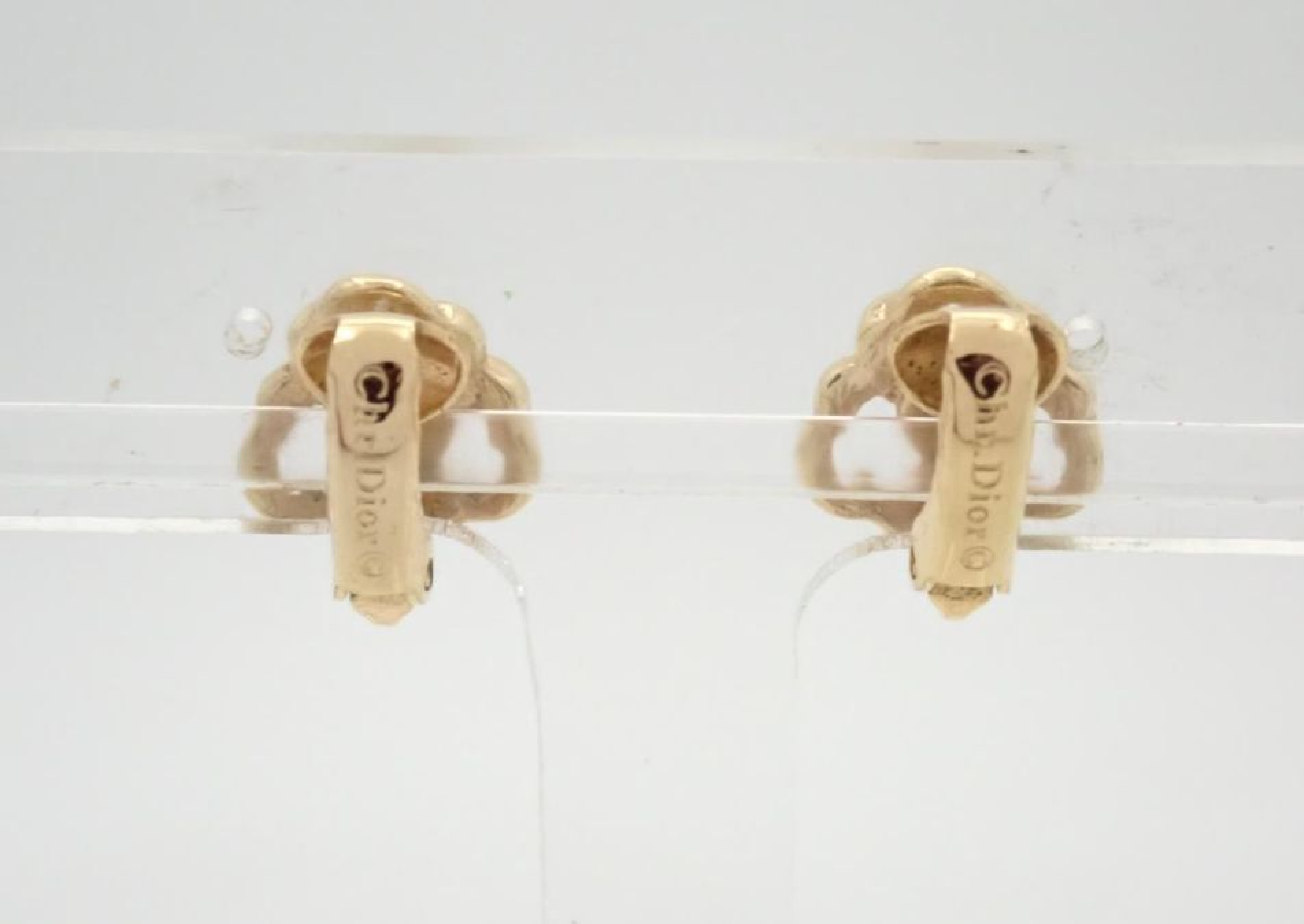 Rhinestone Gold Earrings — view 2