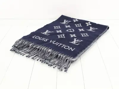 LV scarf, navy