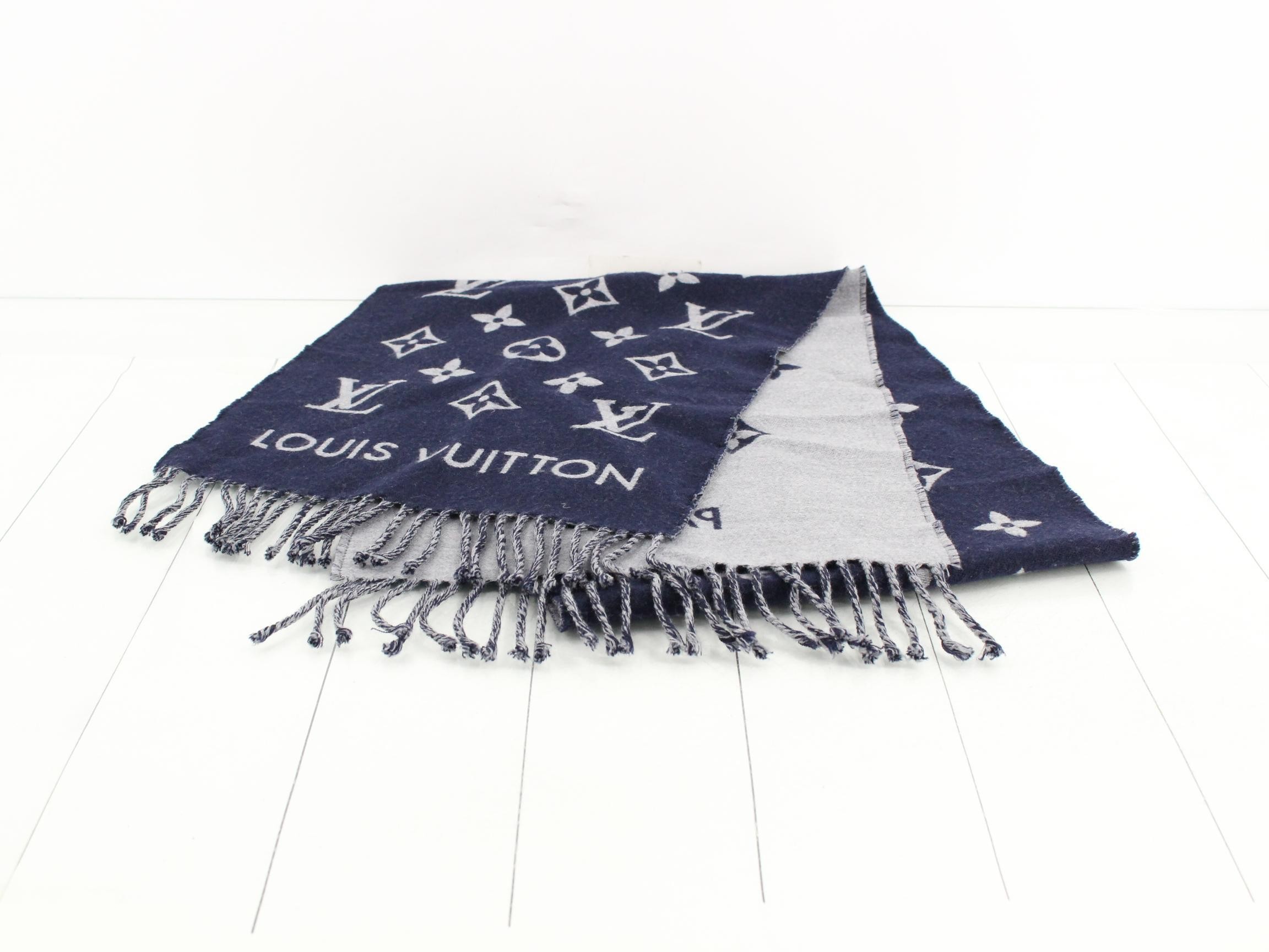 LV scarf, navy — view 2