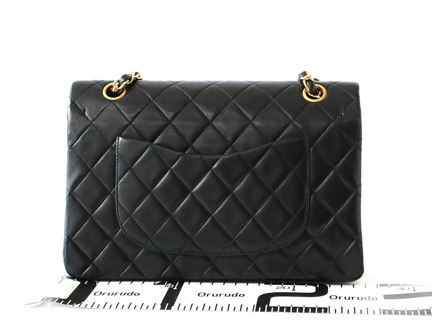 Matelassé 25 Lambskin Double Flap Double Chain Shoulder Bag, Black — view 2