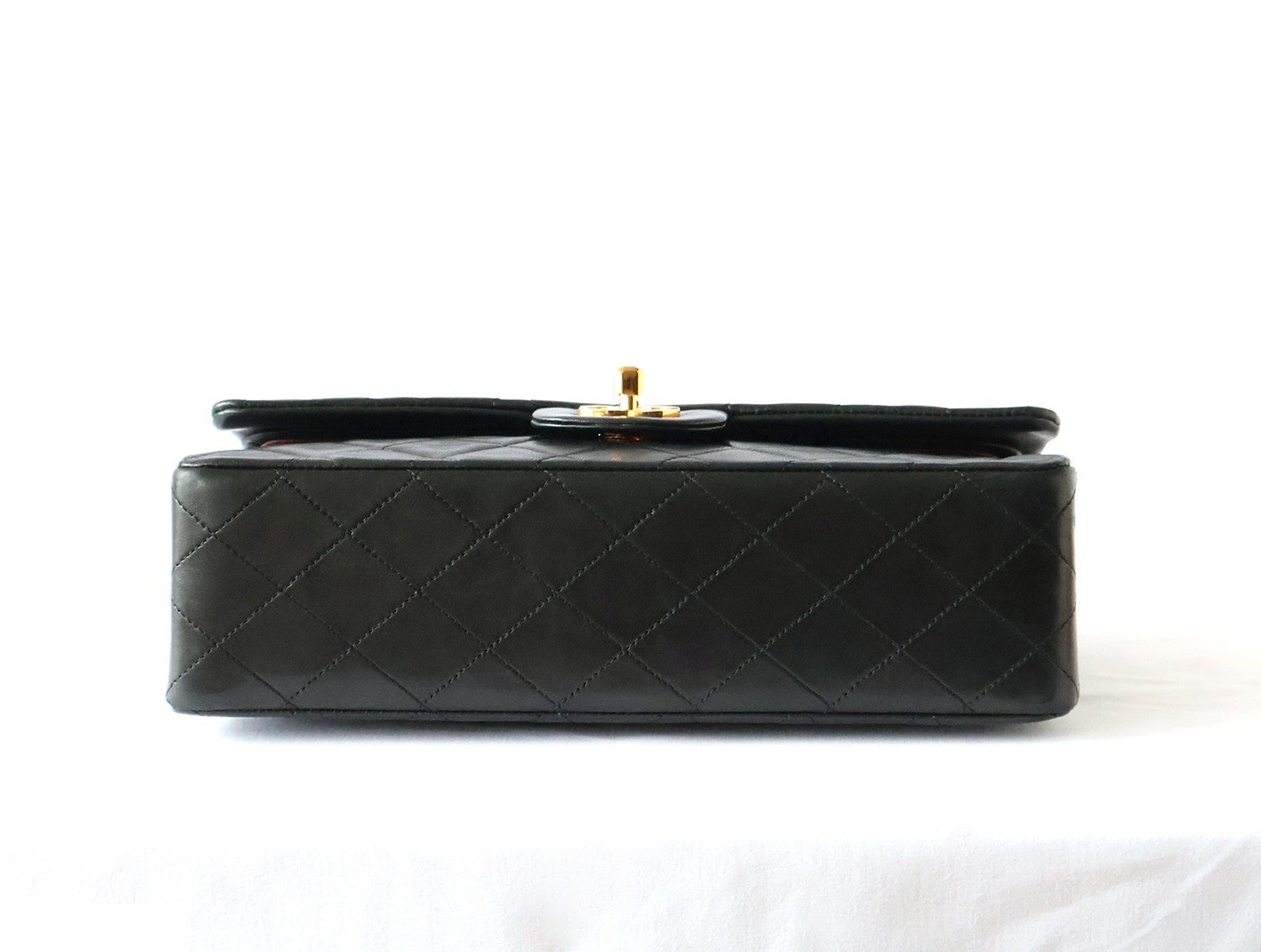 Matelassé 25 Lambskin Double Flap Double Chain Shoulder Bag, Black — view 5