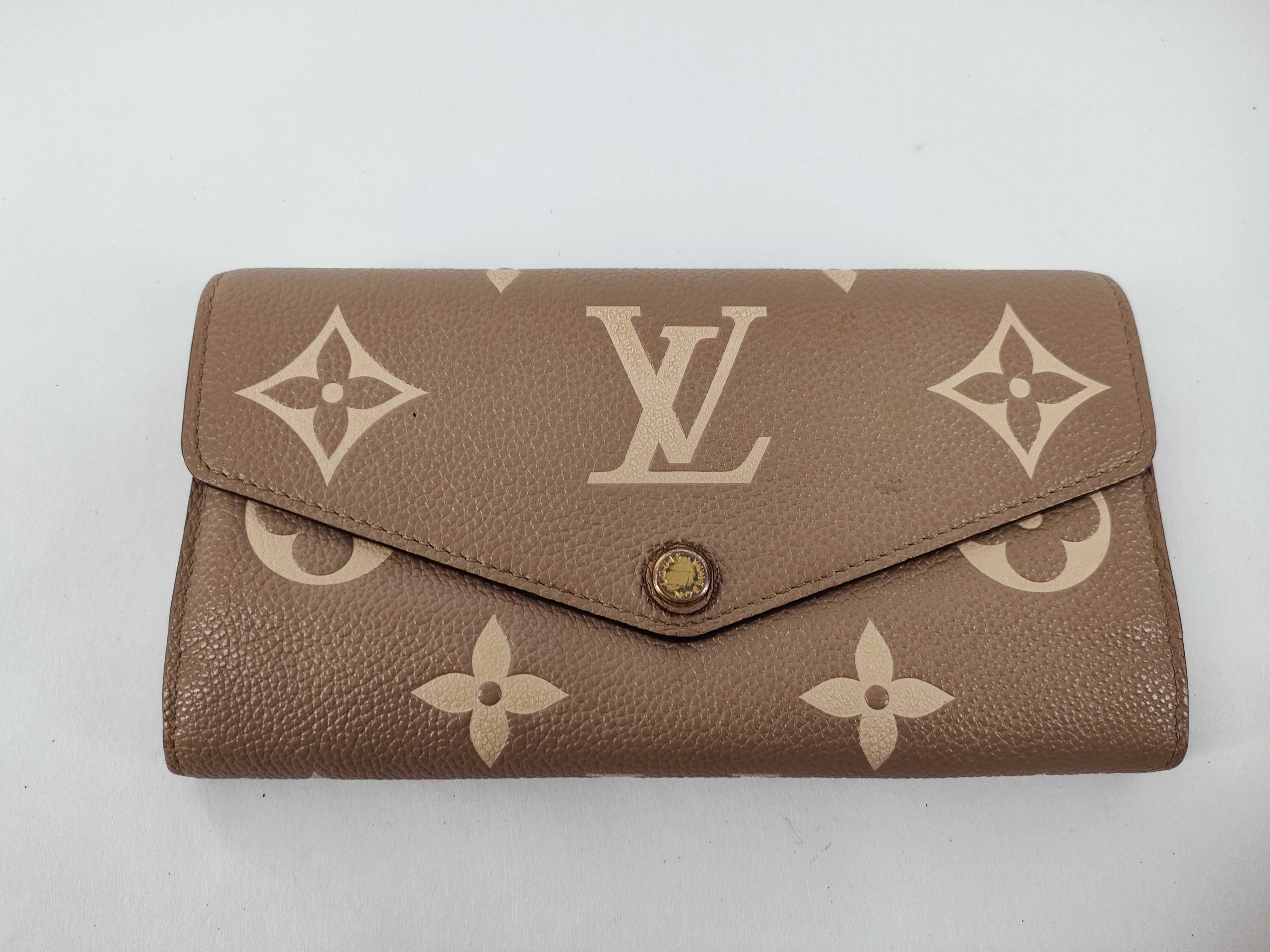 Monogram Empreinte Louis Vuitton Empreinte Portefeuille Sarah Bicolor Tourterelle M81049 RFID Wallet