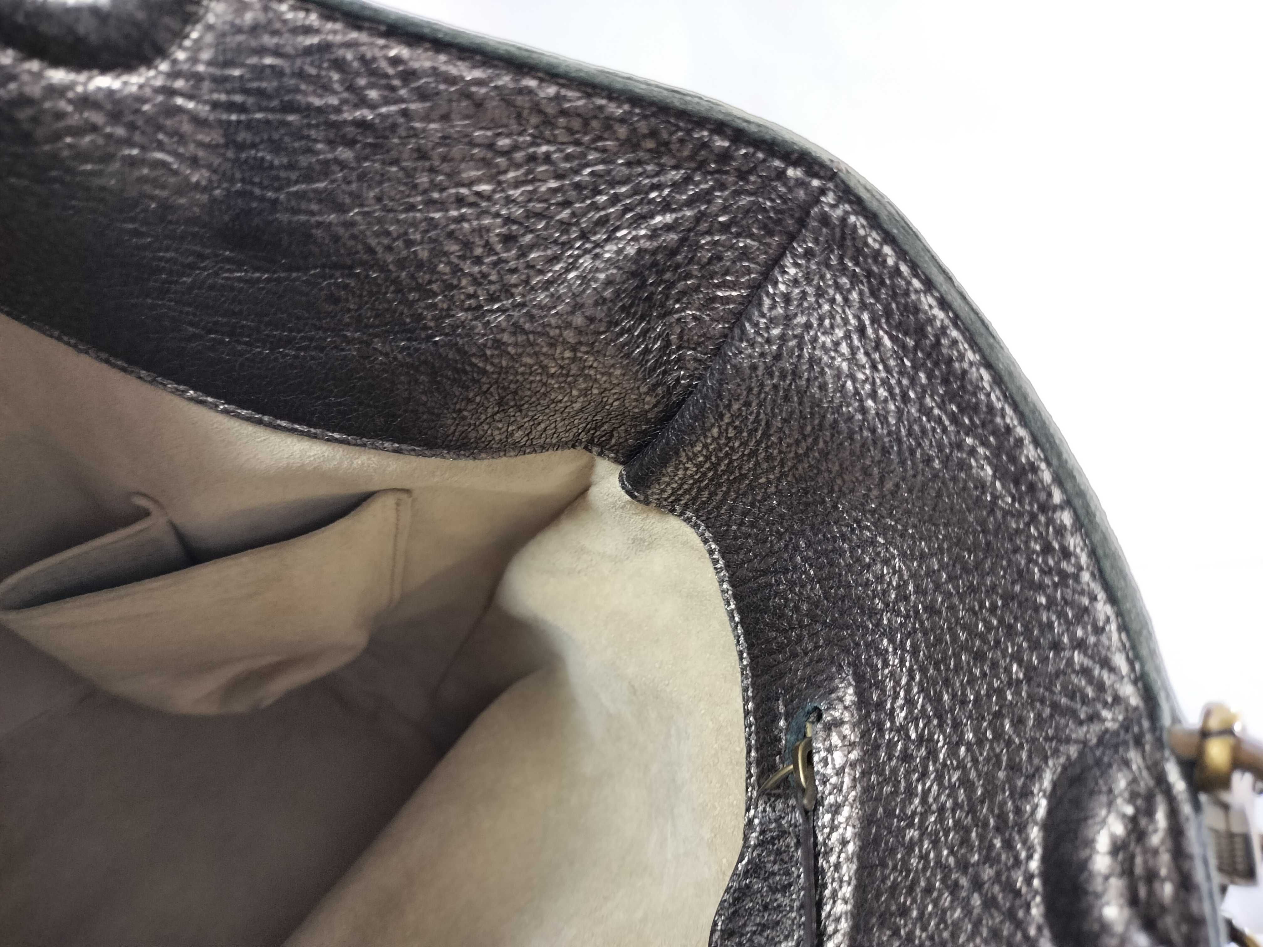 Intrecciato Bucket Tote Bag, Metallic Gray, 194900 (Tote Bag) — view 8
