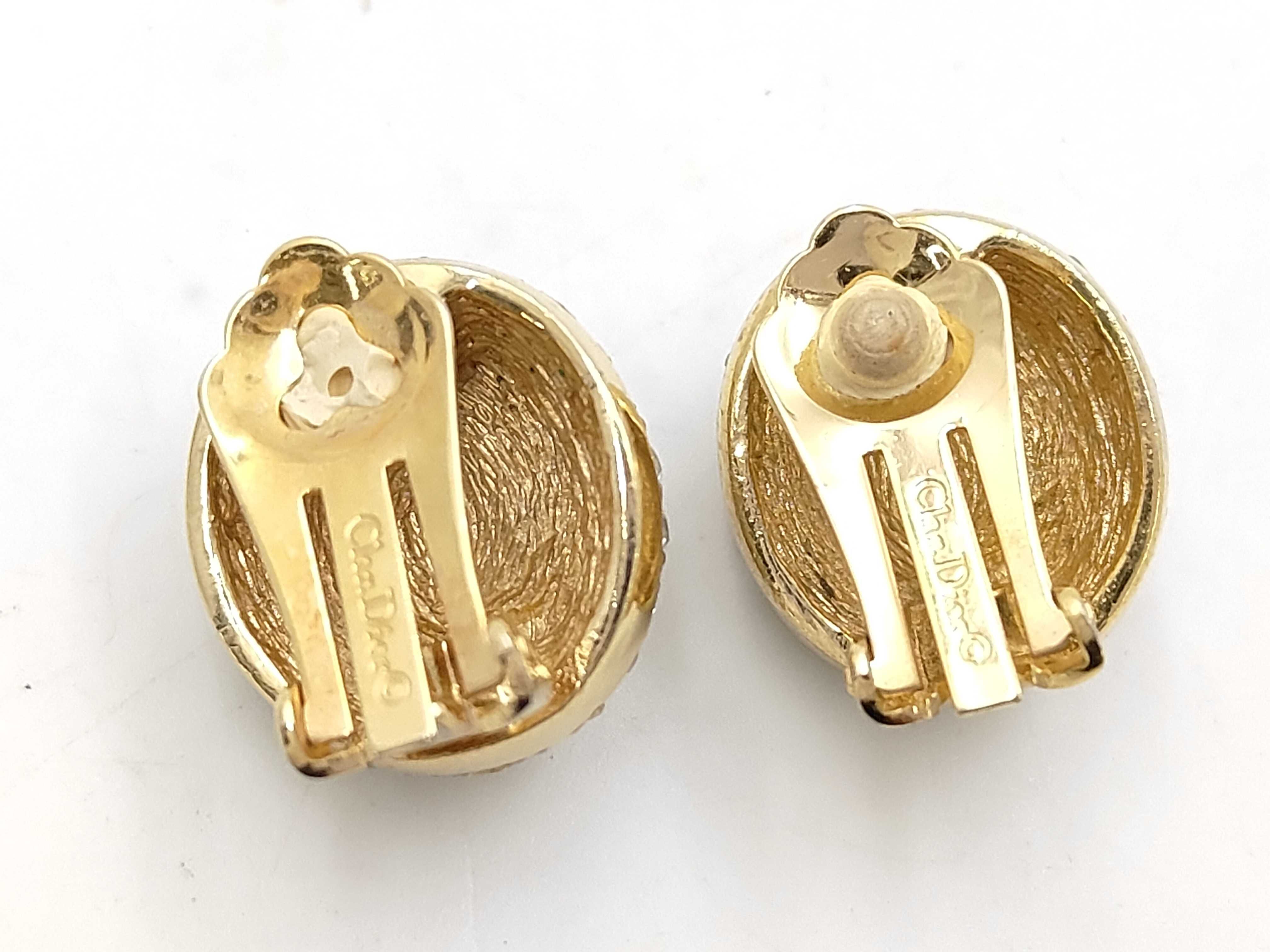 Gold Rhinestone Earrings — view 2