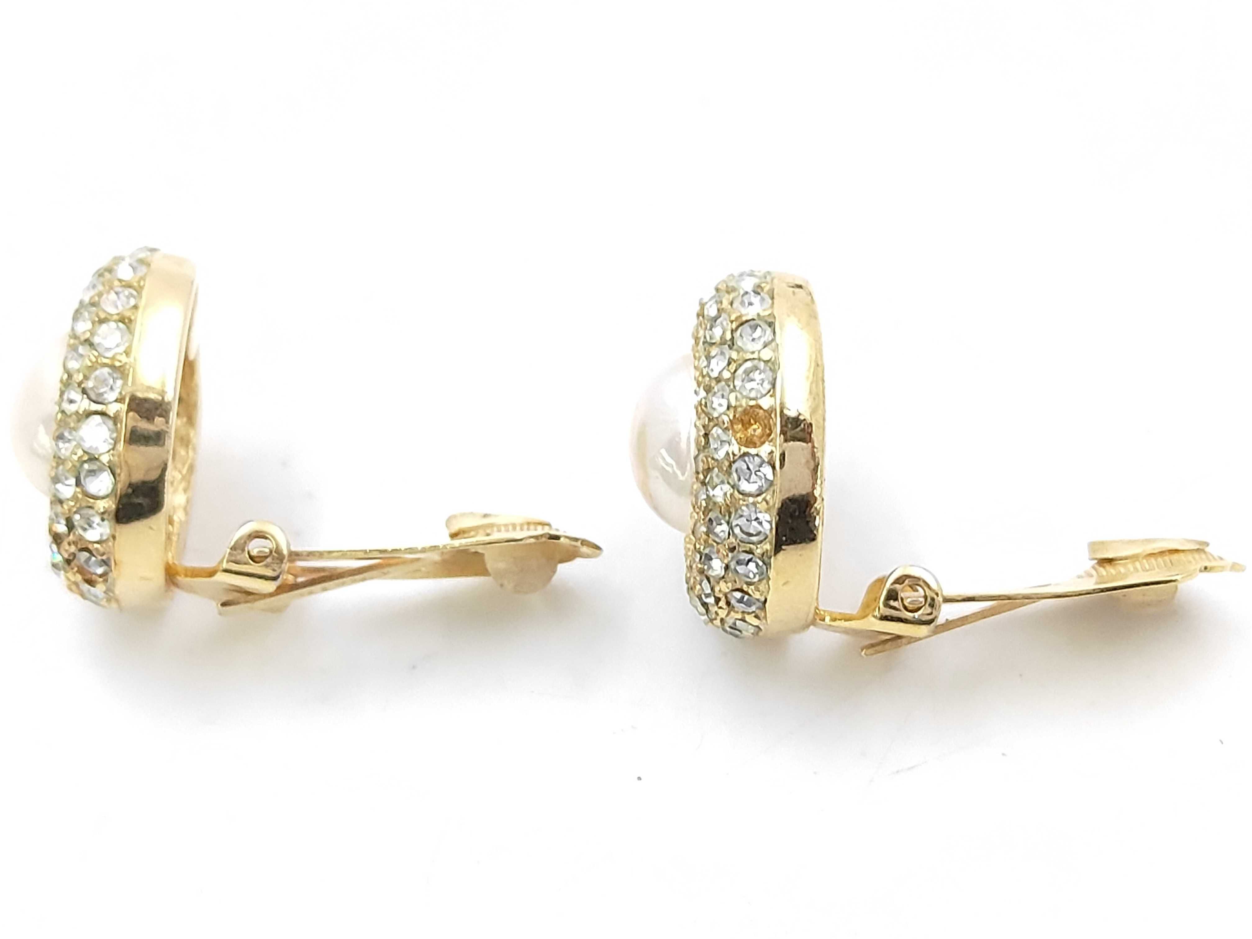 Gold Rhinestone Earrings — view 3