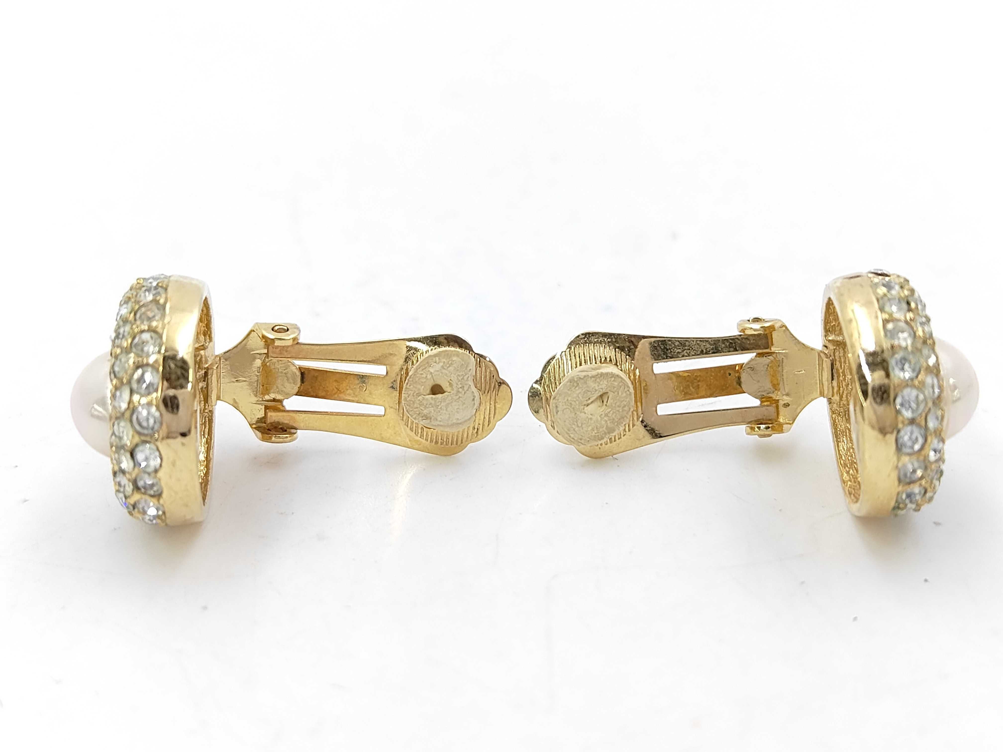 Gold Rhinestone Earrings — view 4