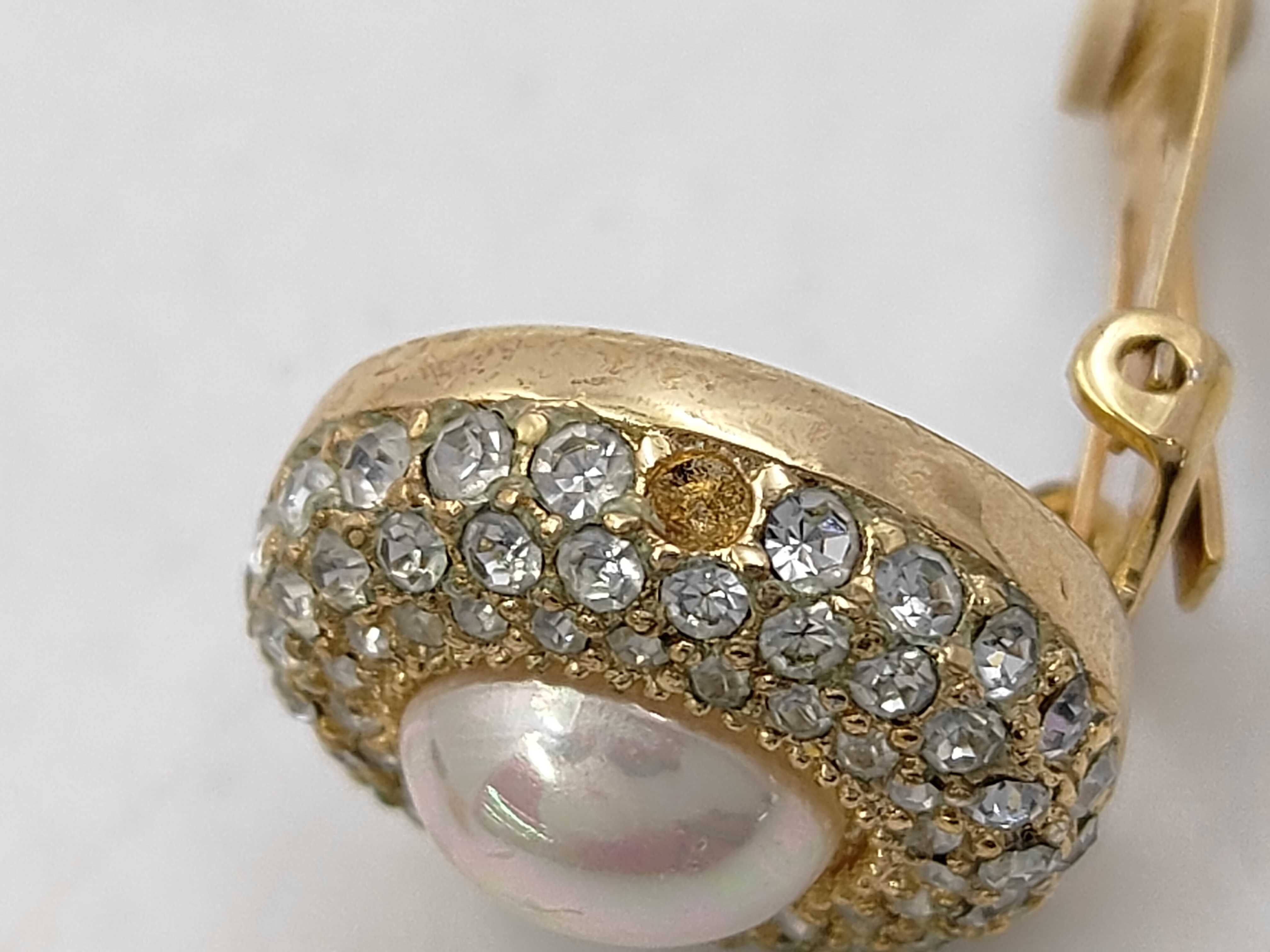 Gold Rhinestone Earrings — view 6