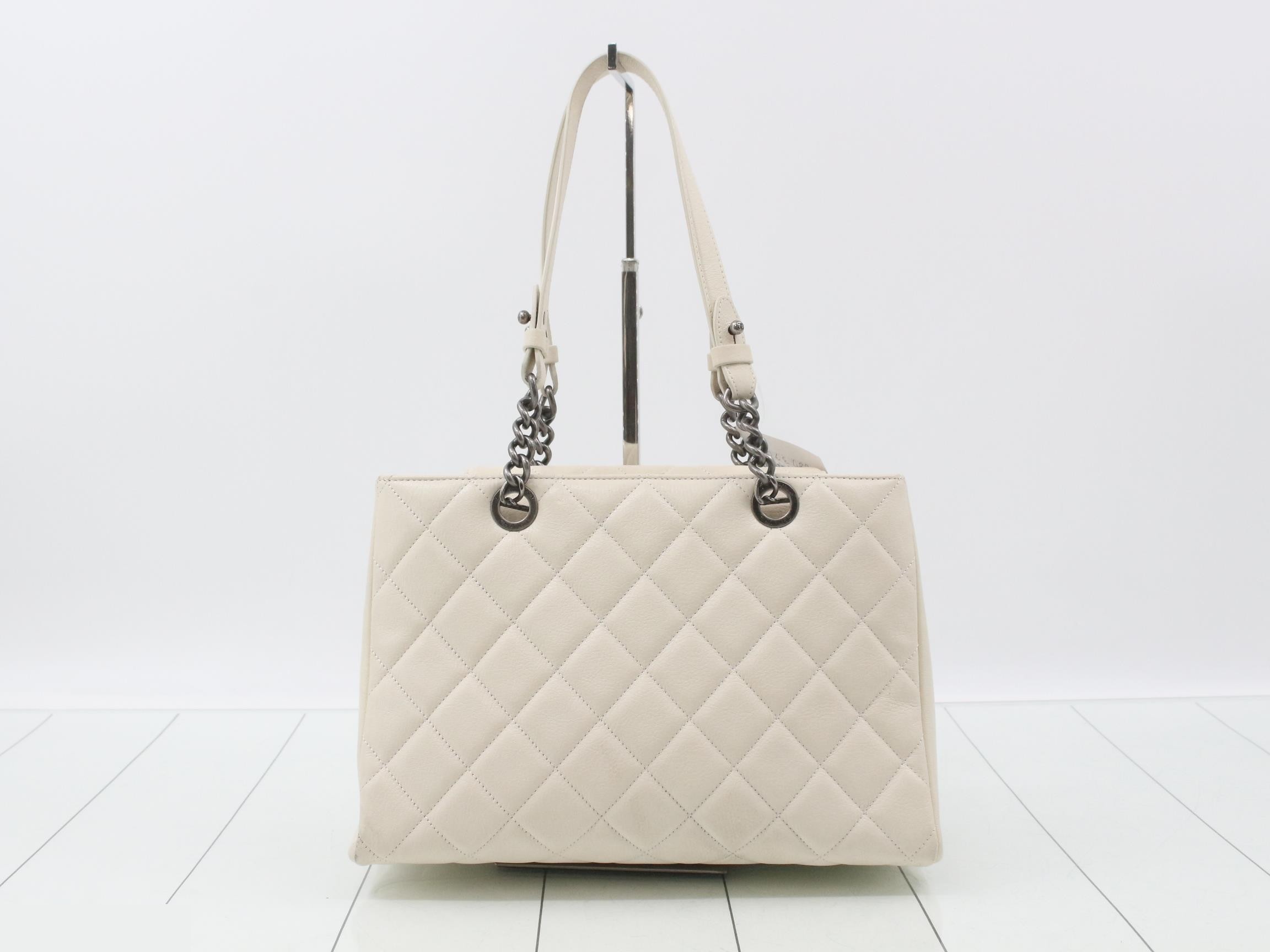 Coco Boy Matelassé Chain Shoulder Bag, White — view 2