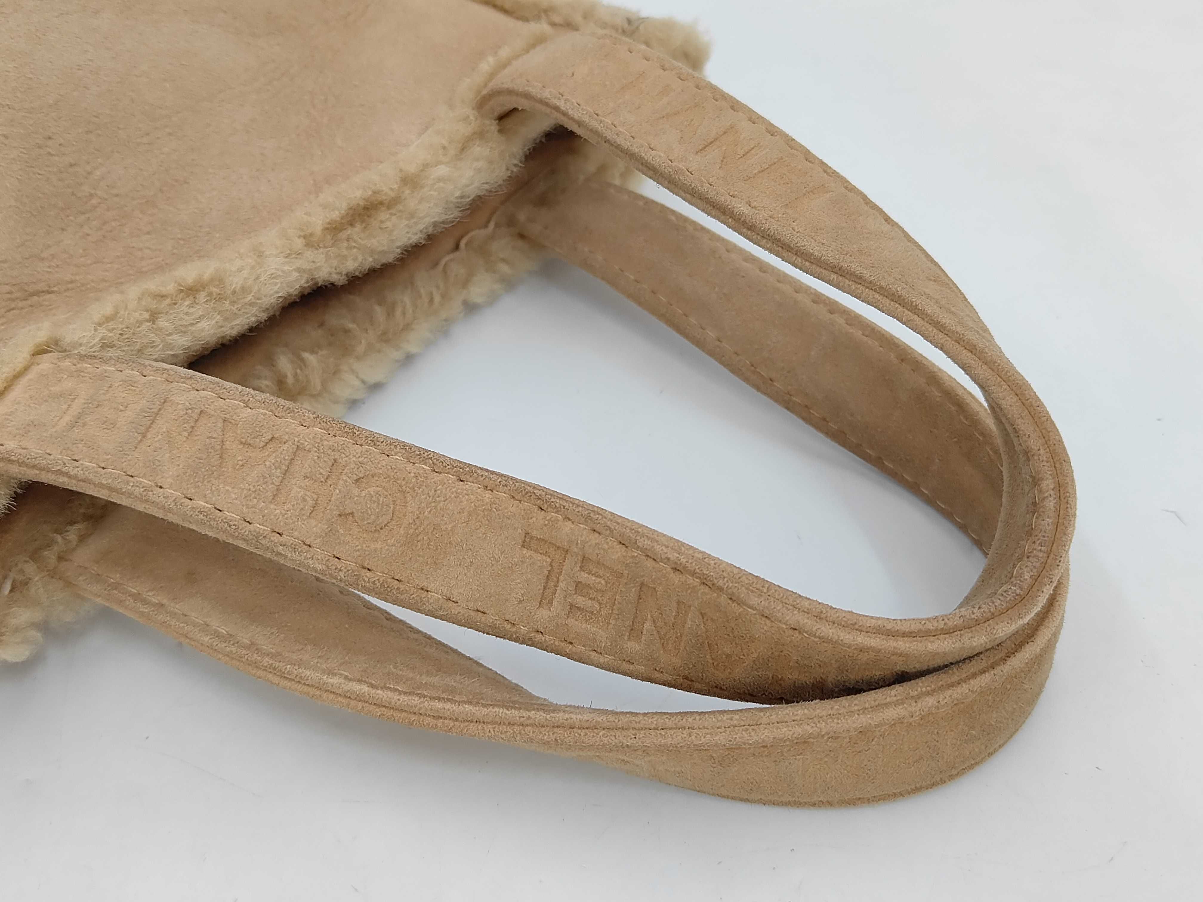 (Chanel) Shearling Beige Mini Handbag (with seal) — view 5