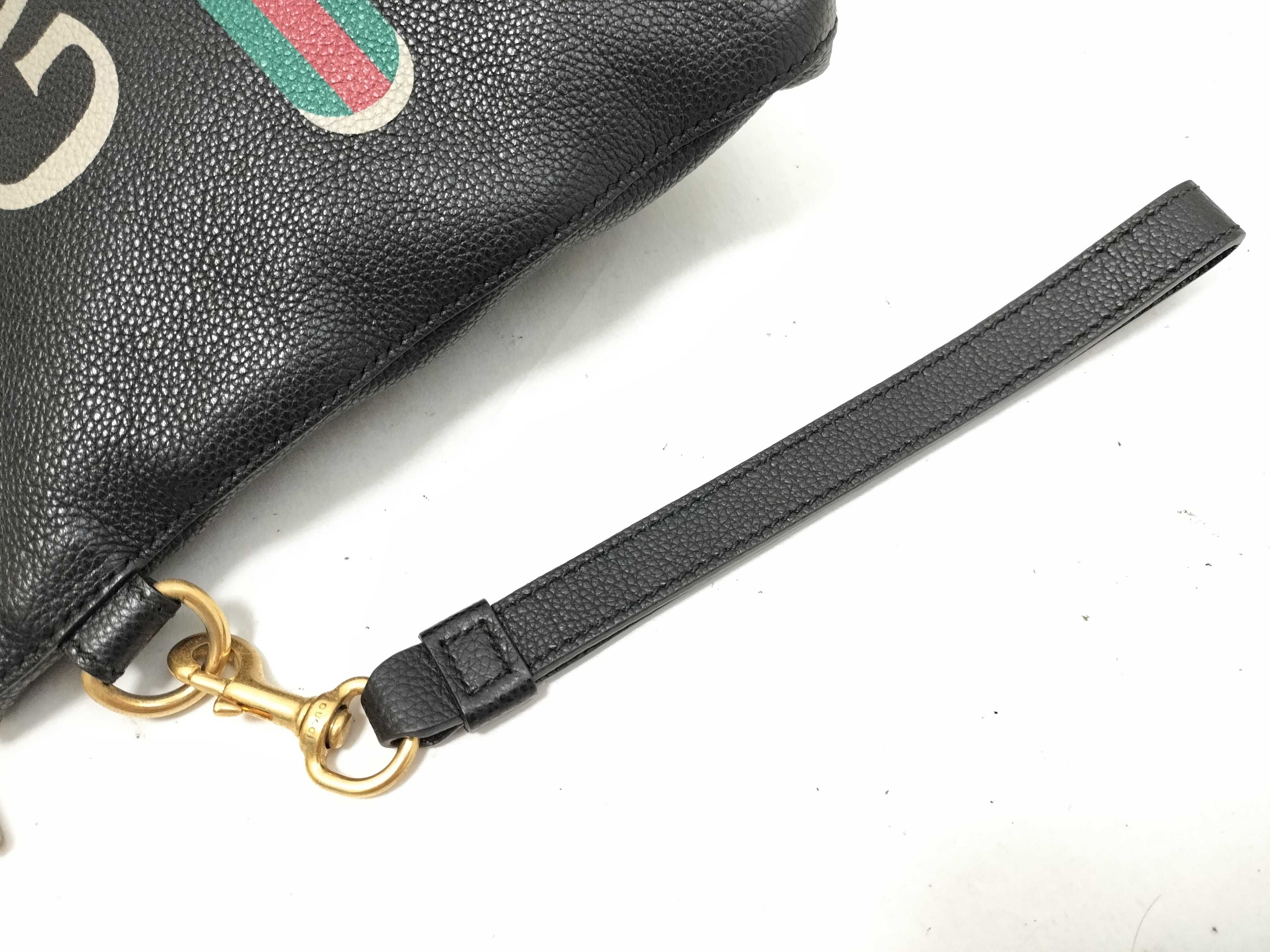 logo print clutch bag — view 3