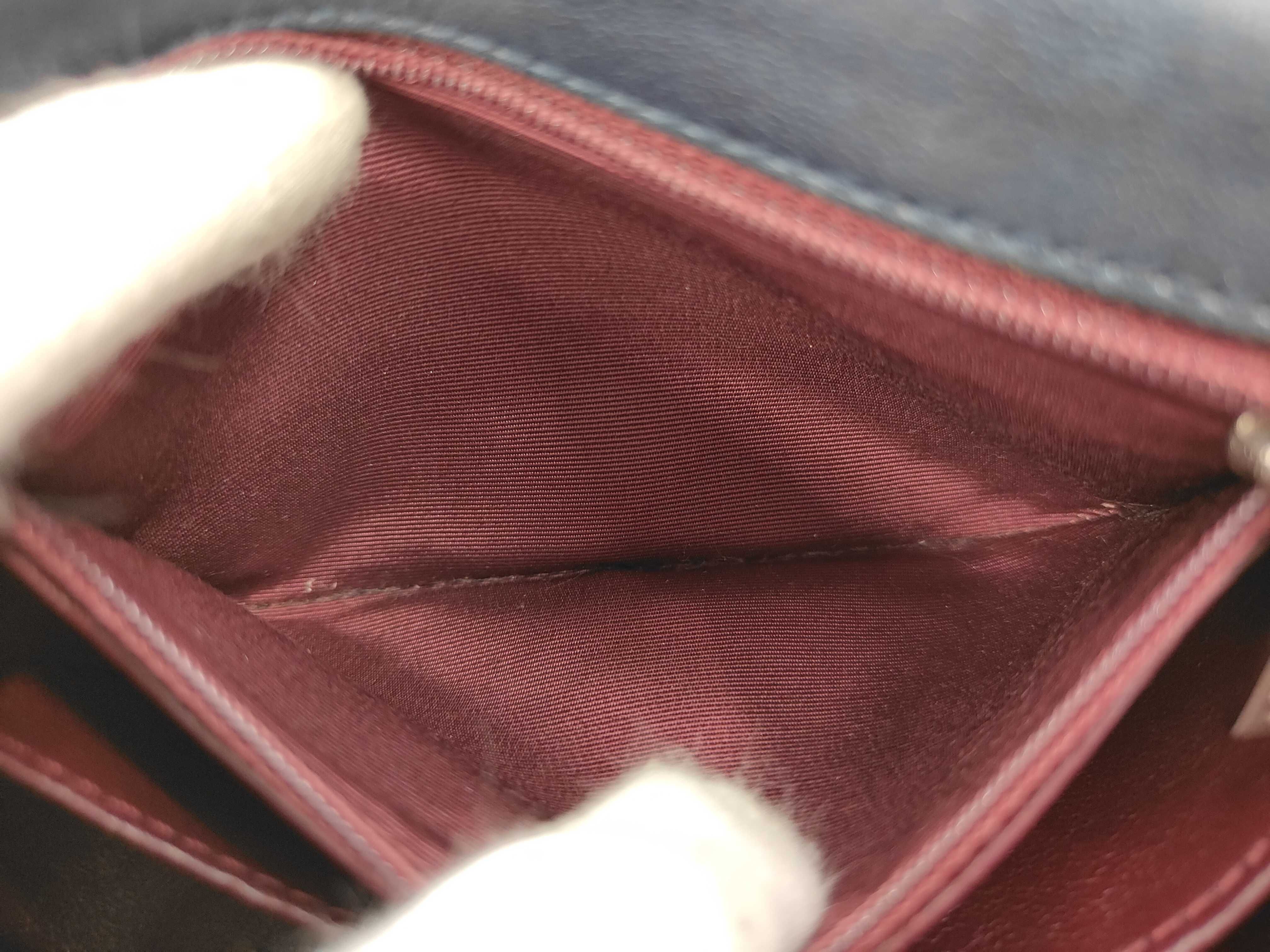 Mini Matelassé Single Chain Shoulder Bag, Size 17, Navy Lambskin, Item No. 12, A35200 — view 9