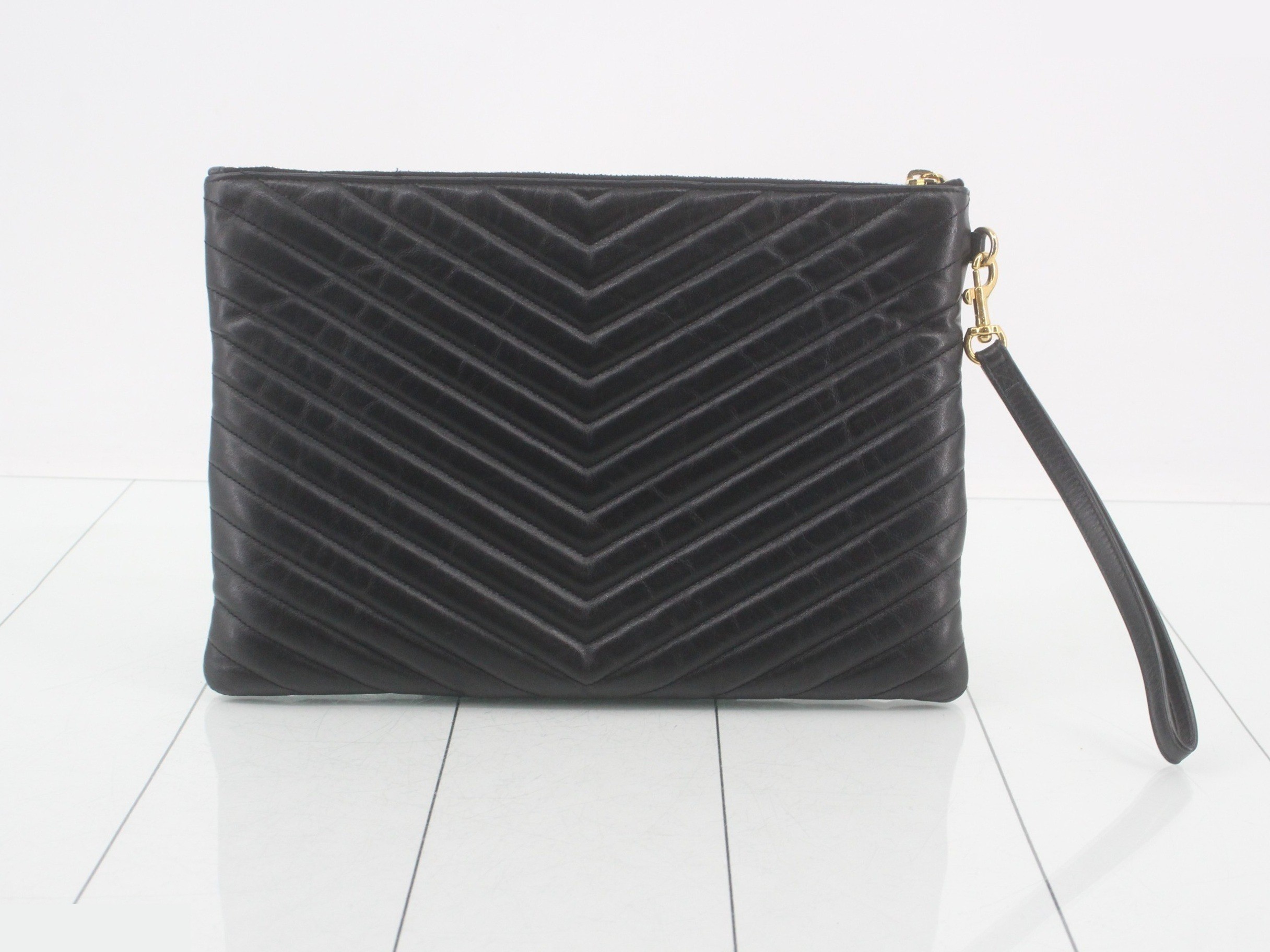 V-stitch clutch bag — view 2