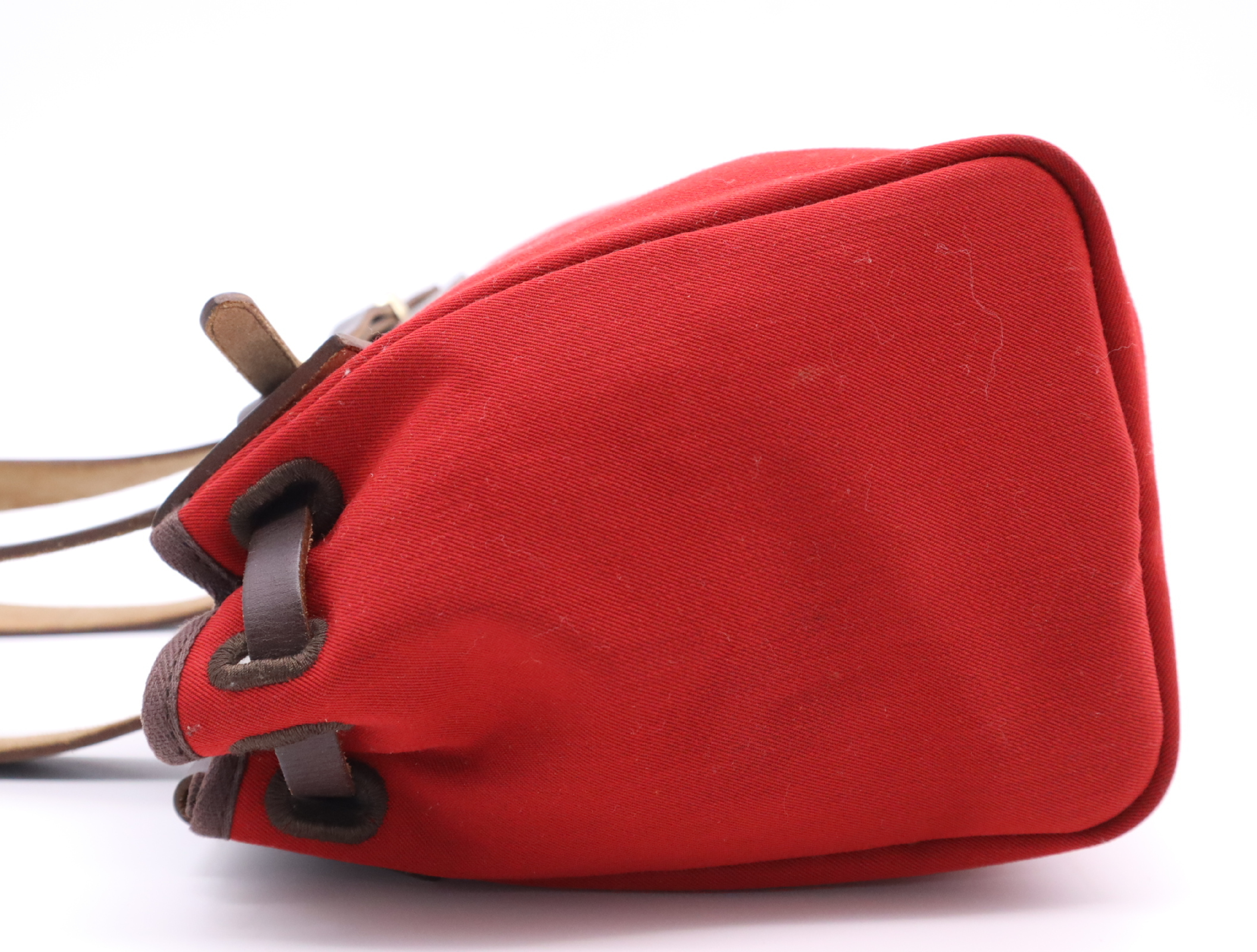 Canvas x Leather Herbag Cabas PM Tote Bag, Red, Gold Hardware, Includes Replacement Bag, Dust Bag, and Box, G Stamp, 2003 Tote Bag — view 3