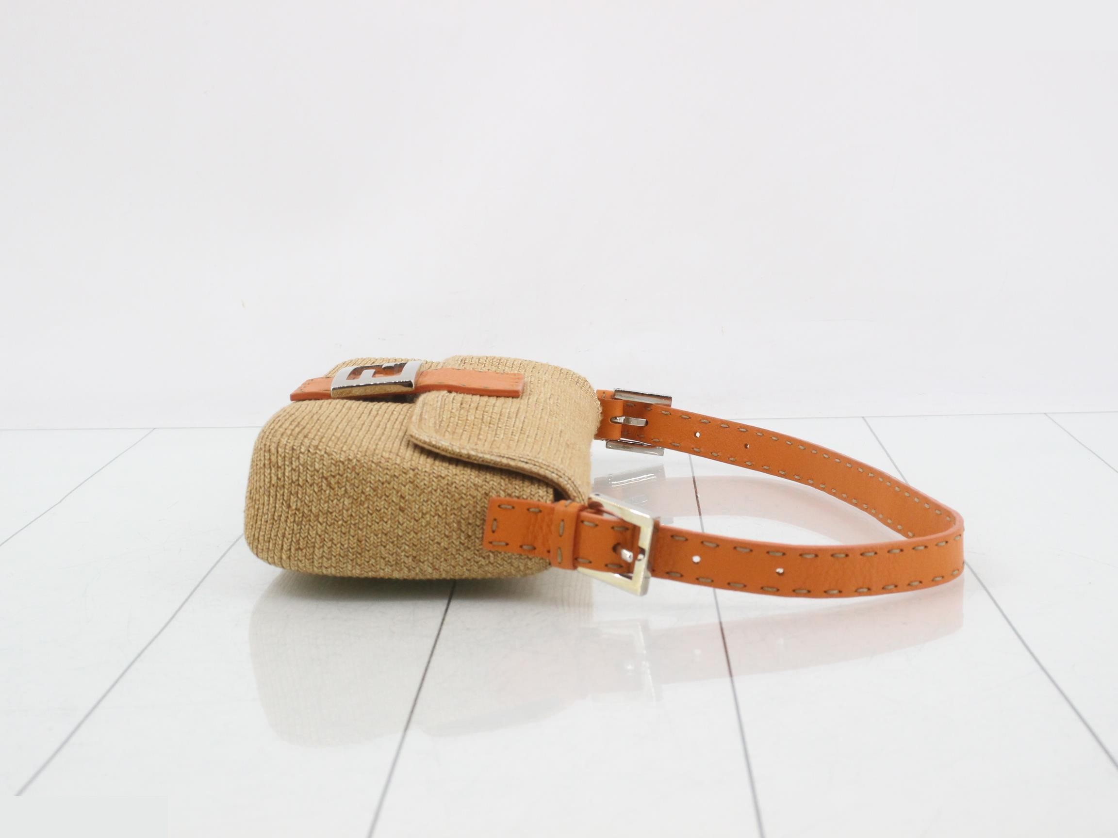 Mamma Baguette Selleria Raffia Shoulder Bag — view 3