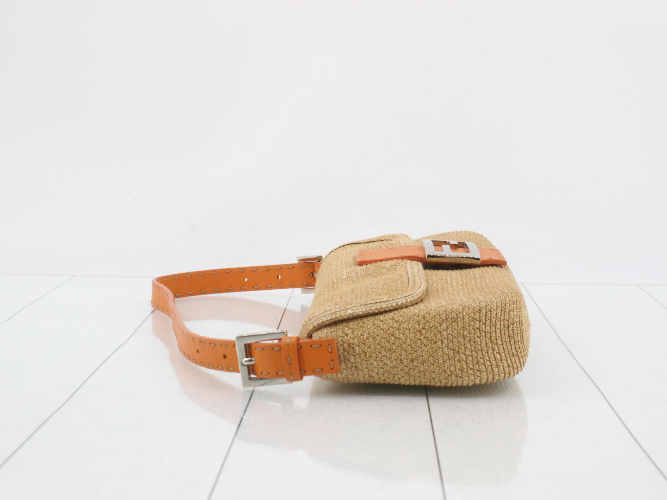 Mamma Baguette Selleria Raffia Shoulder Bag — view 4