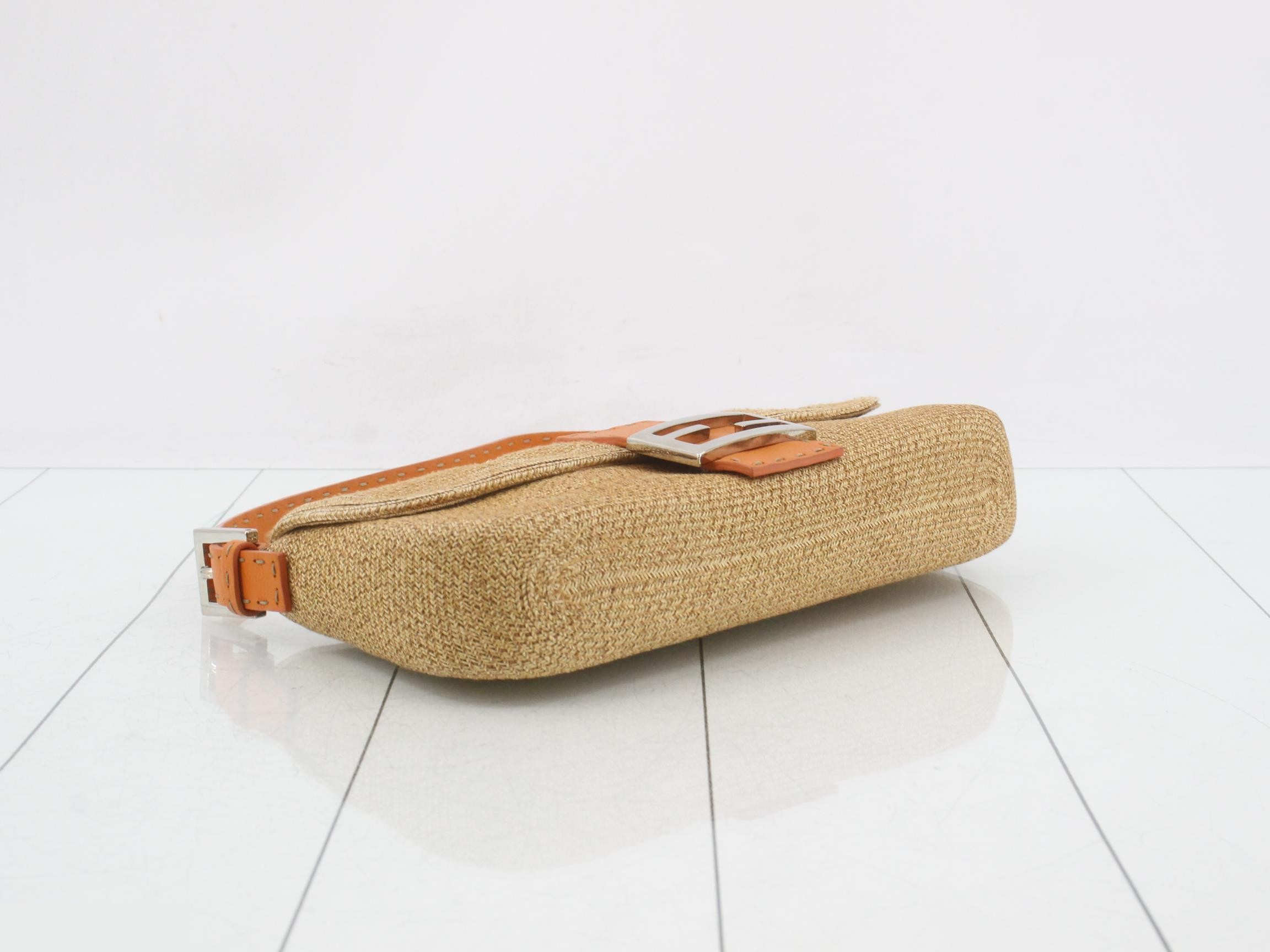 Mamma Baguette Selleria Raffia Shoulder Bag — view 5