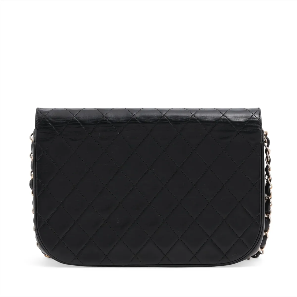 Matelassé Lambskin Chain Shoulder Bag, Black with Gold Hardware, 220347 (Serial Number 0) — view 2