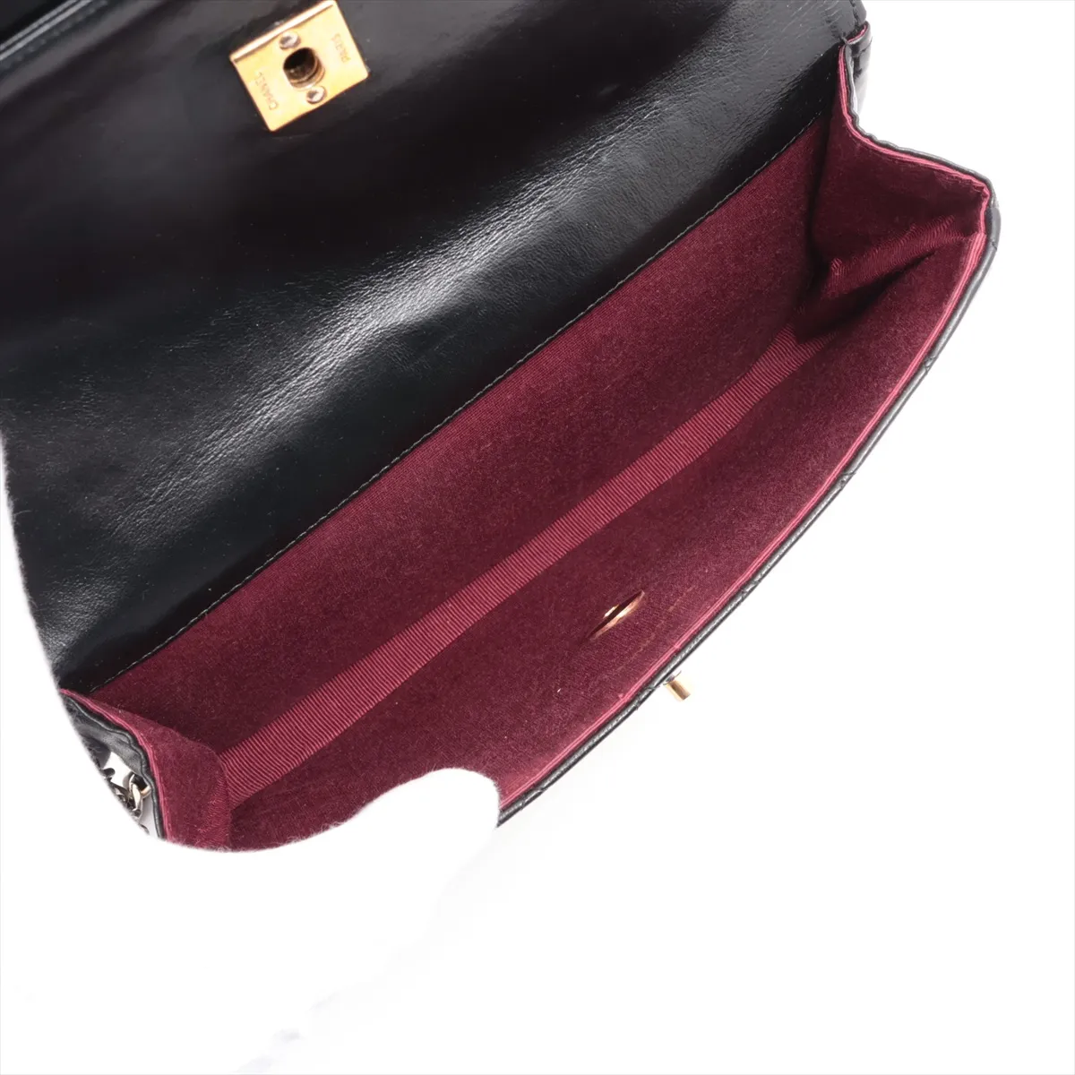 Matelassé Lambskin Chain Shoulder Bag, Black with Gold Hardware, 220347 (Serial Number 0) — view 8