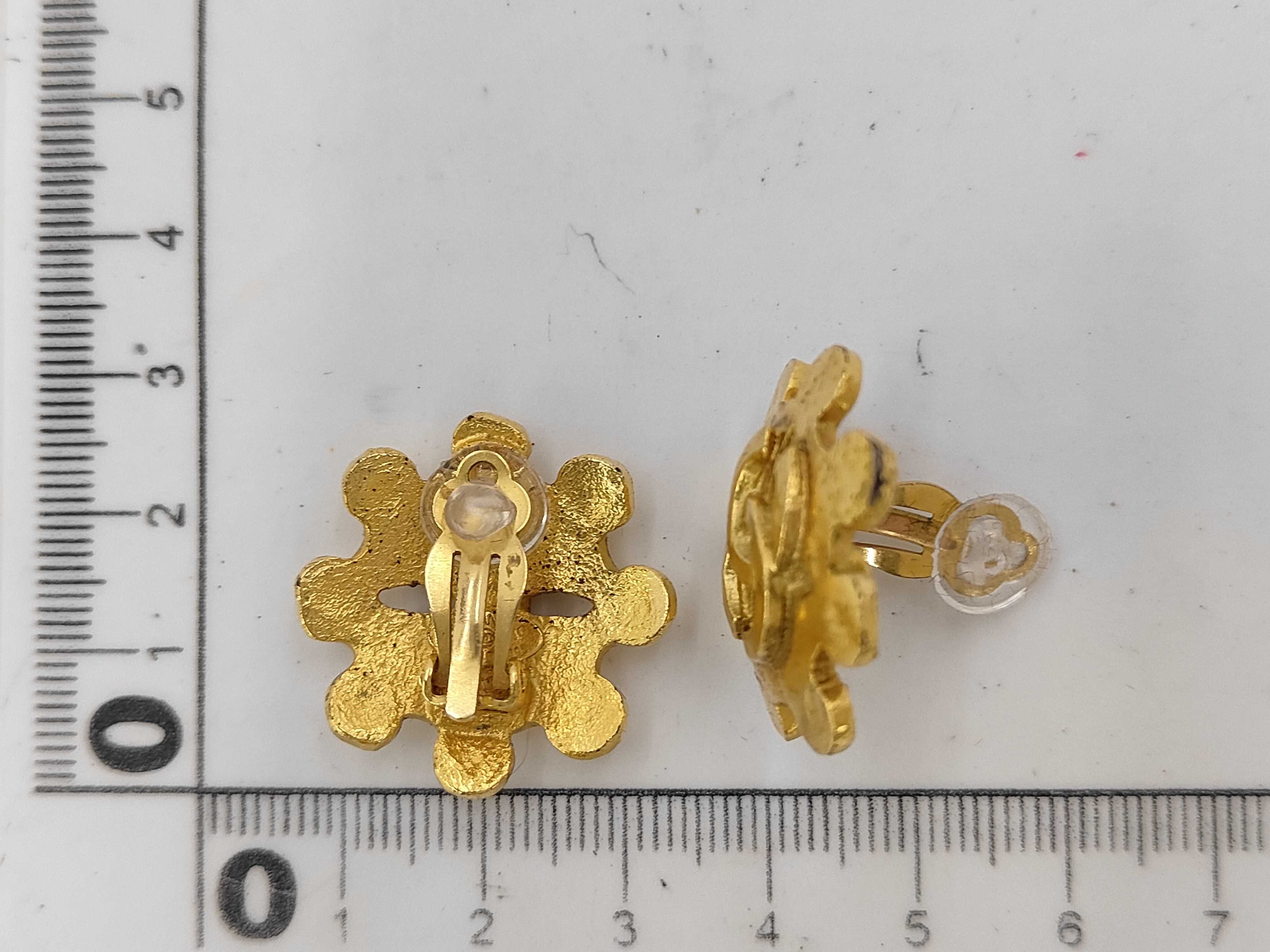 earrings, flower design, gold, Coco Mark earrings — view 5