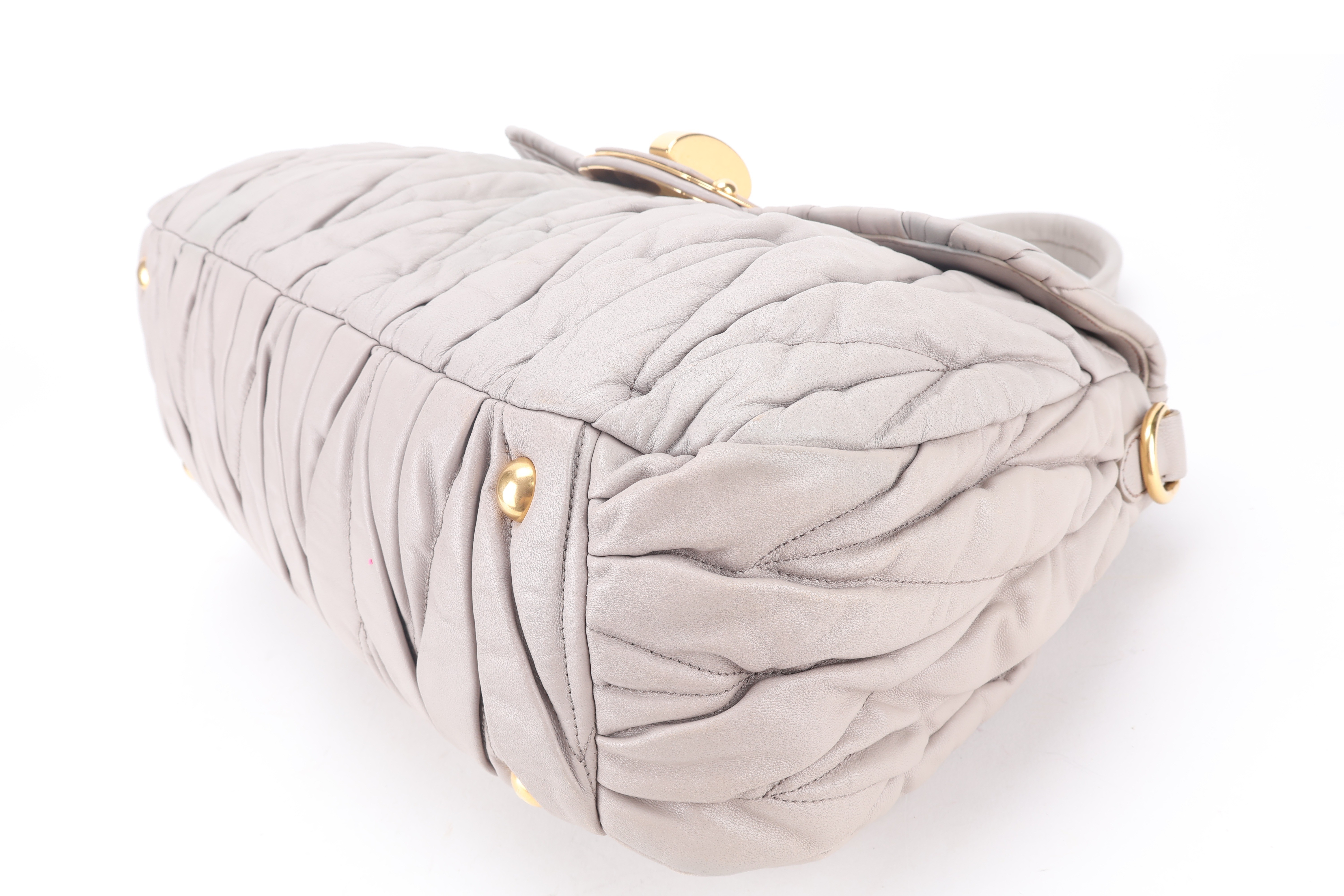 TURNLOCK TOP HANDLE GREY LEATHER GHW — view 3
