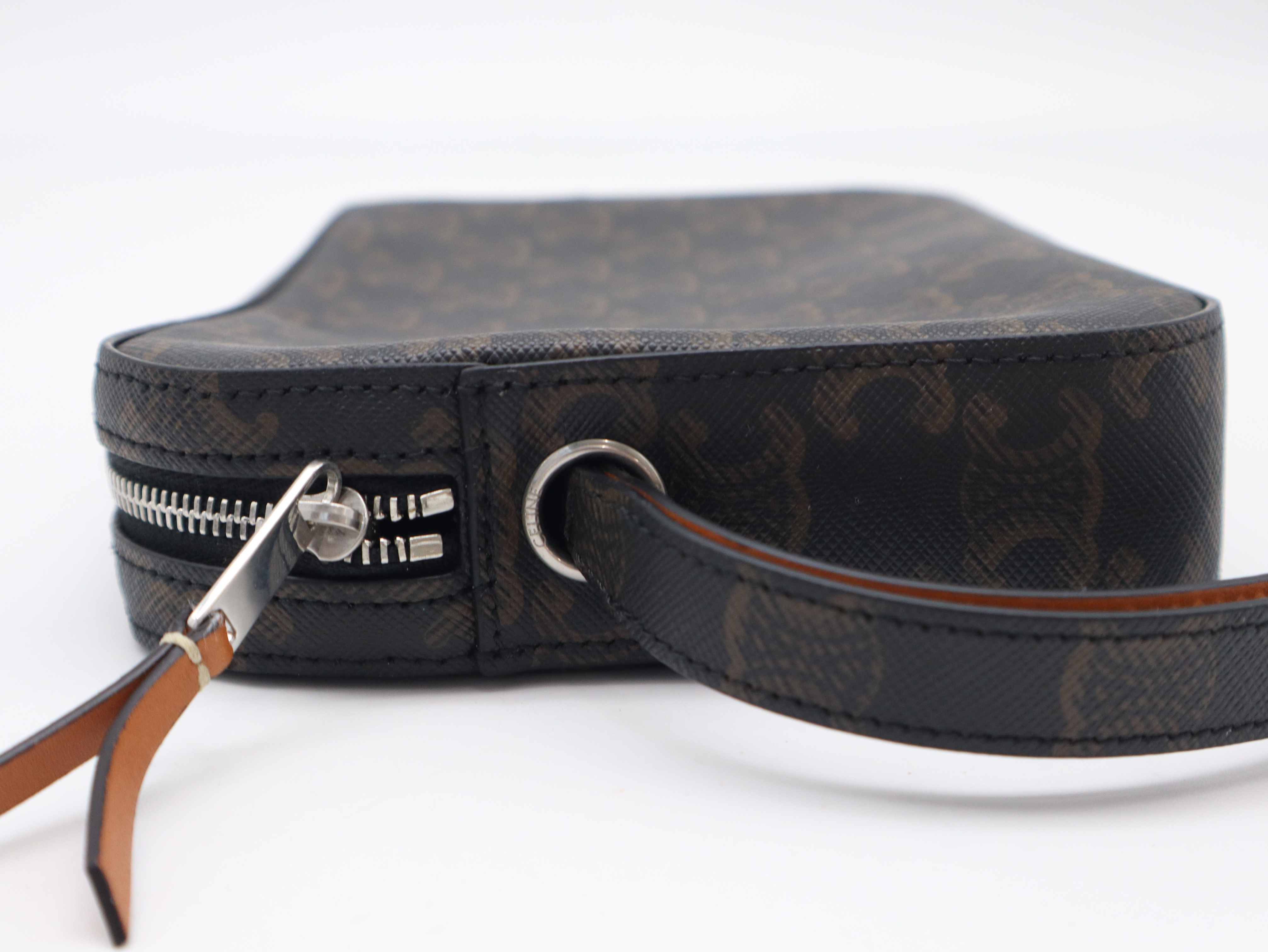 Coated Canvas Triomphe Second Bag, Black/Brown, with Dust Bag and Box. — view 3