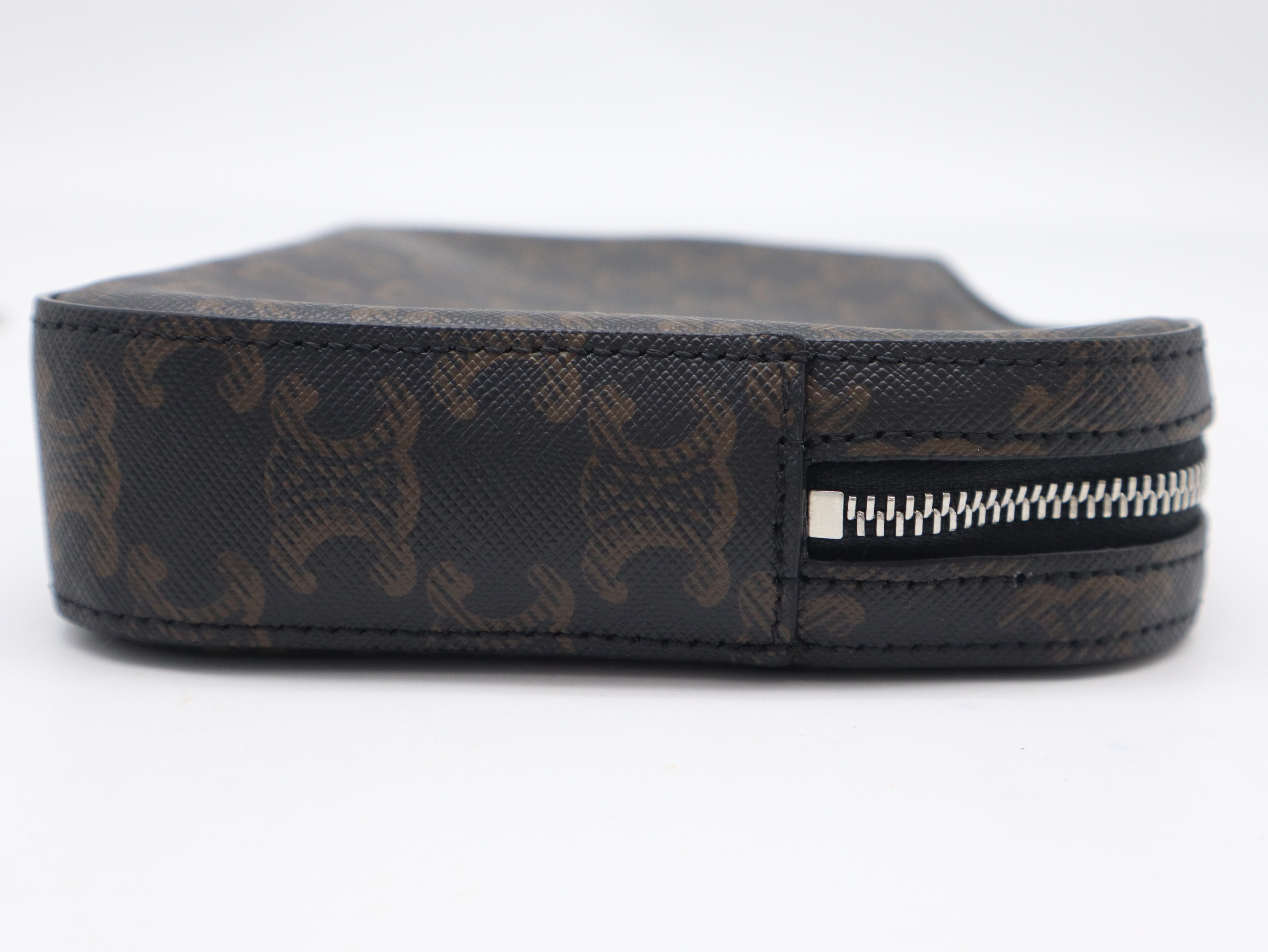 Coated Canvas Triomphe Second Bag, Black/Brown, with Dust Bag and Box. — view 4
