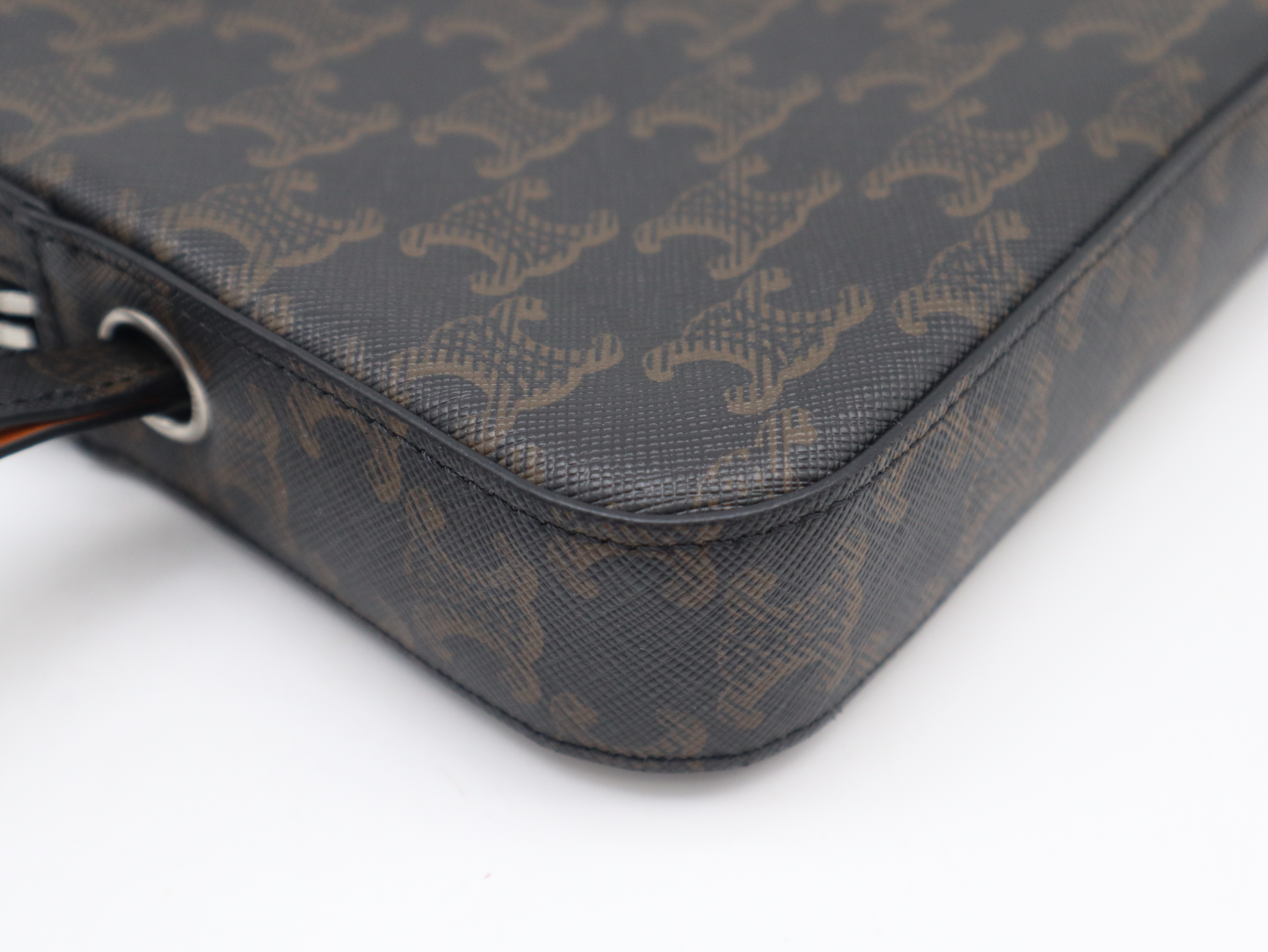 Coated Canvas Triomphe Second Bag, Black/Brown, with Dust Bag and Box. — view 7