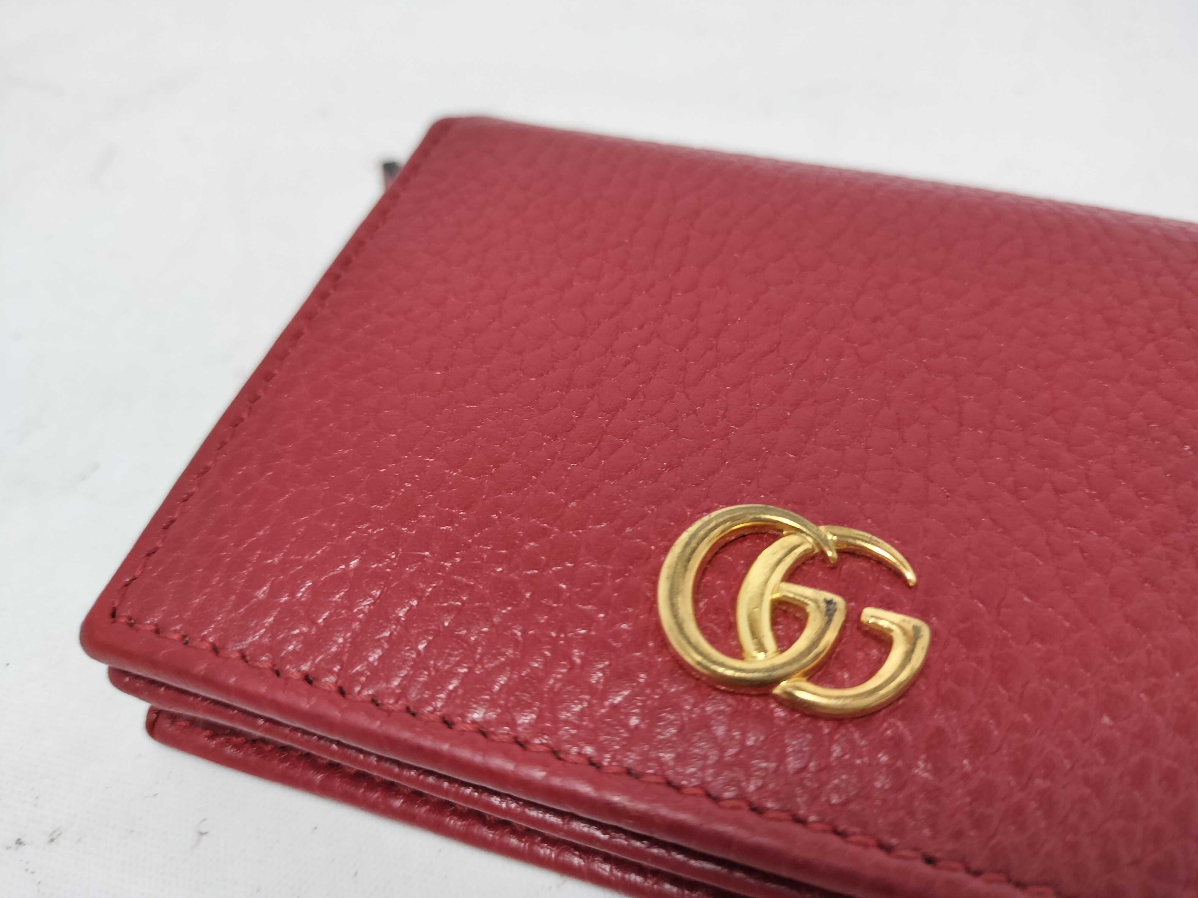 GG Marmont Leather Card Wallet Red 456126 Wallet — view 11