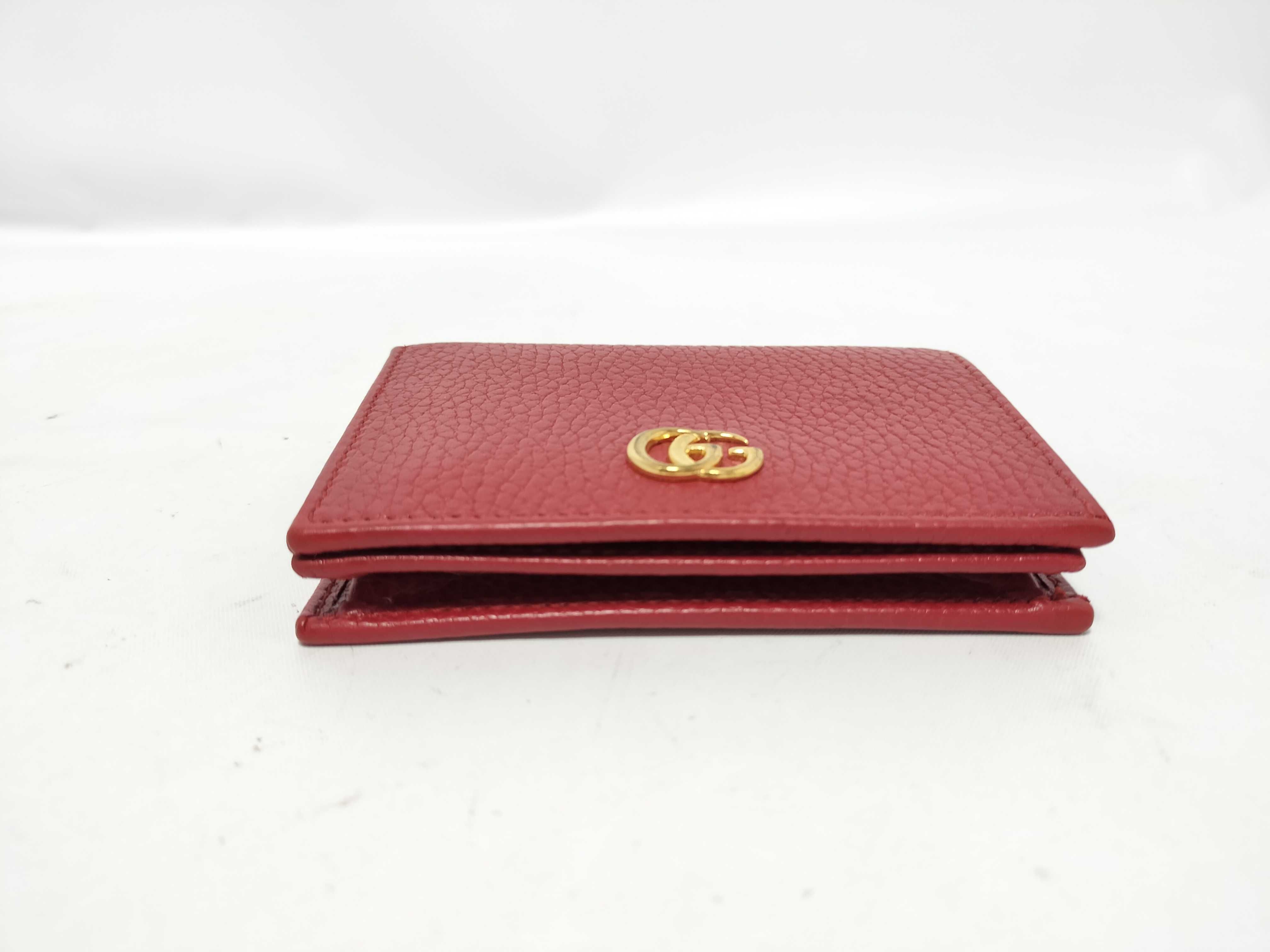 GG Marmont Leather Card Wallet Red 456126 Wallet — view 3