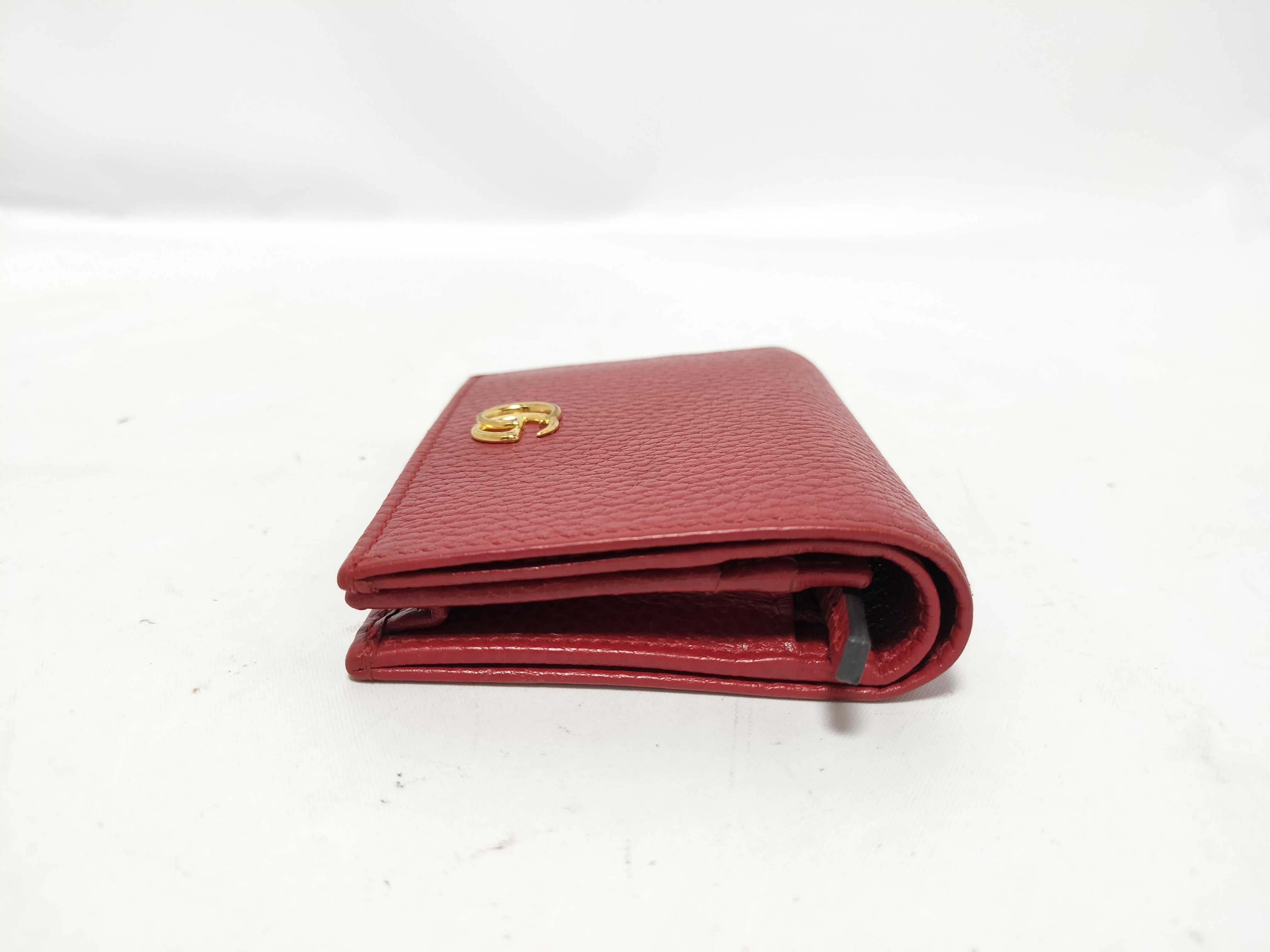 GG Marmont Leather Card Wallet Red 456126 Wallet — view 4