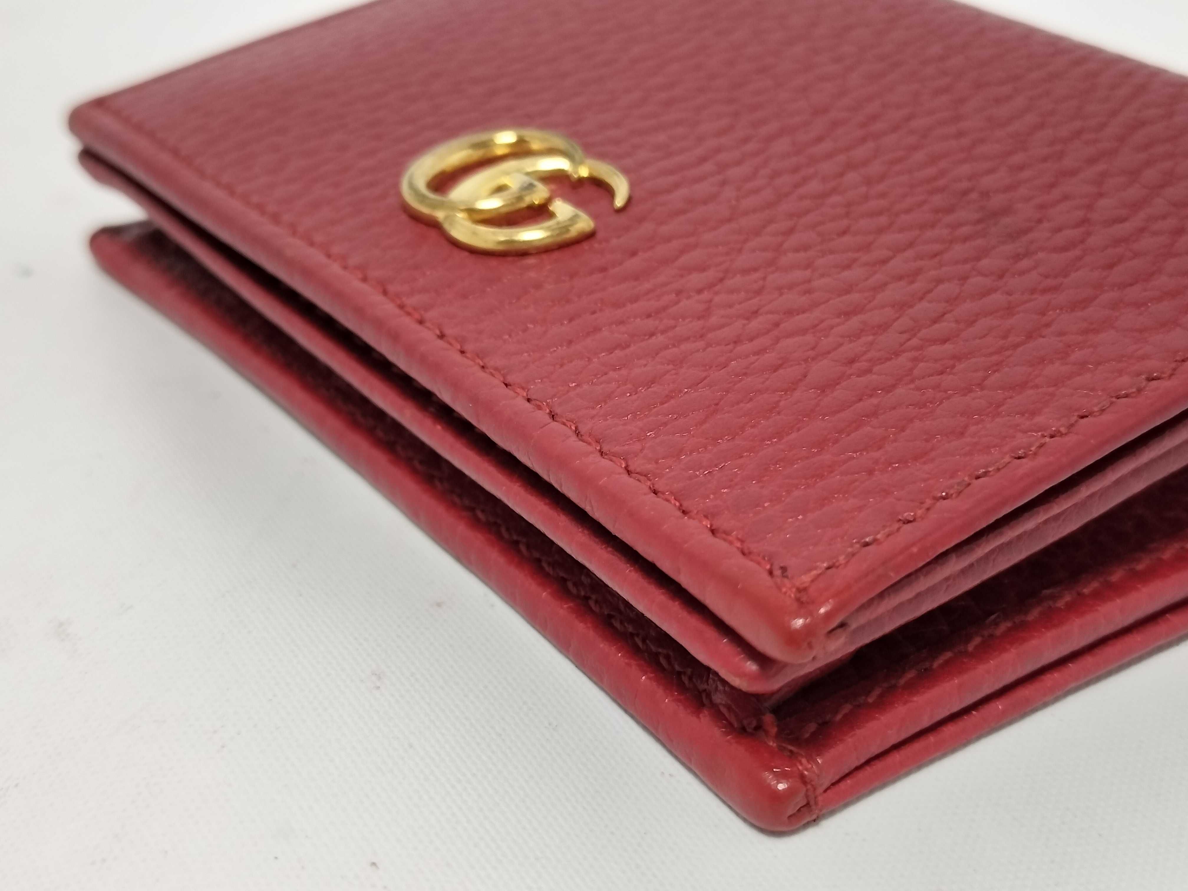 GG Marmont Leather Card Wallet Red 456126 Wallet — view 6