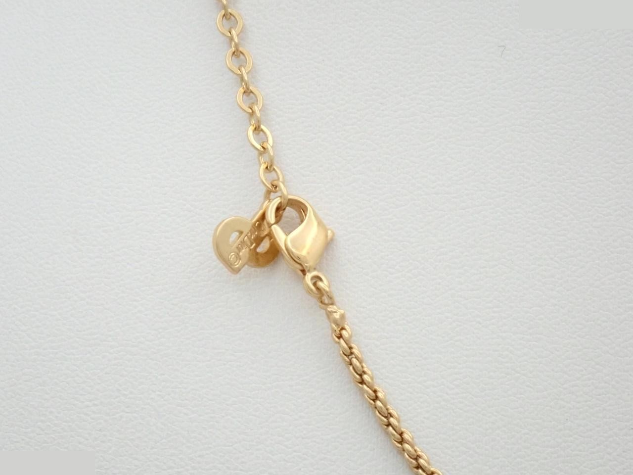 Rhinestone ribbon heart necklace, chain approximately 44cm — view 2