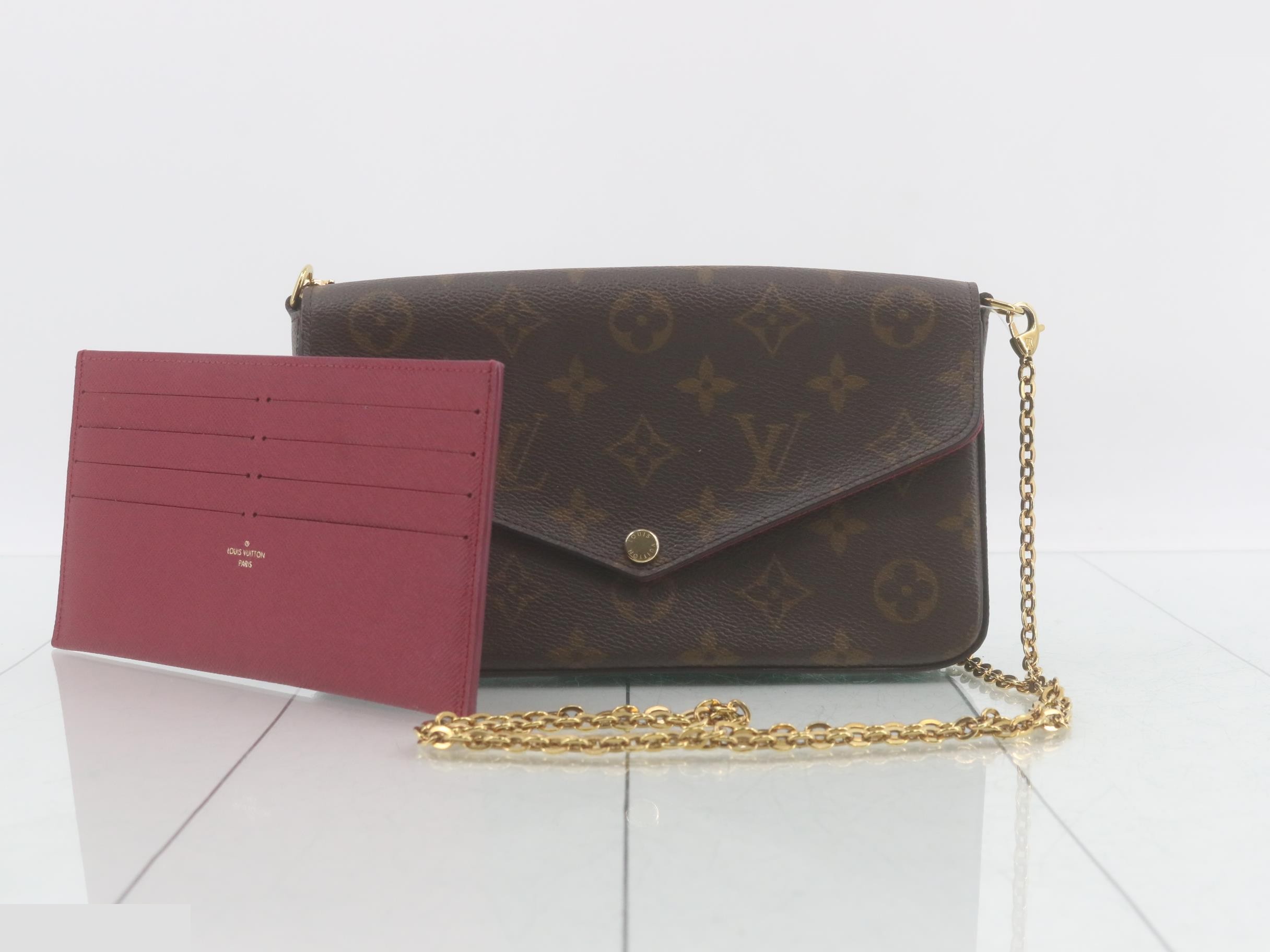 Monogram Pochette Felicie Fuchsia Shoulder Bag with Case
