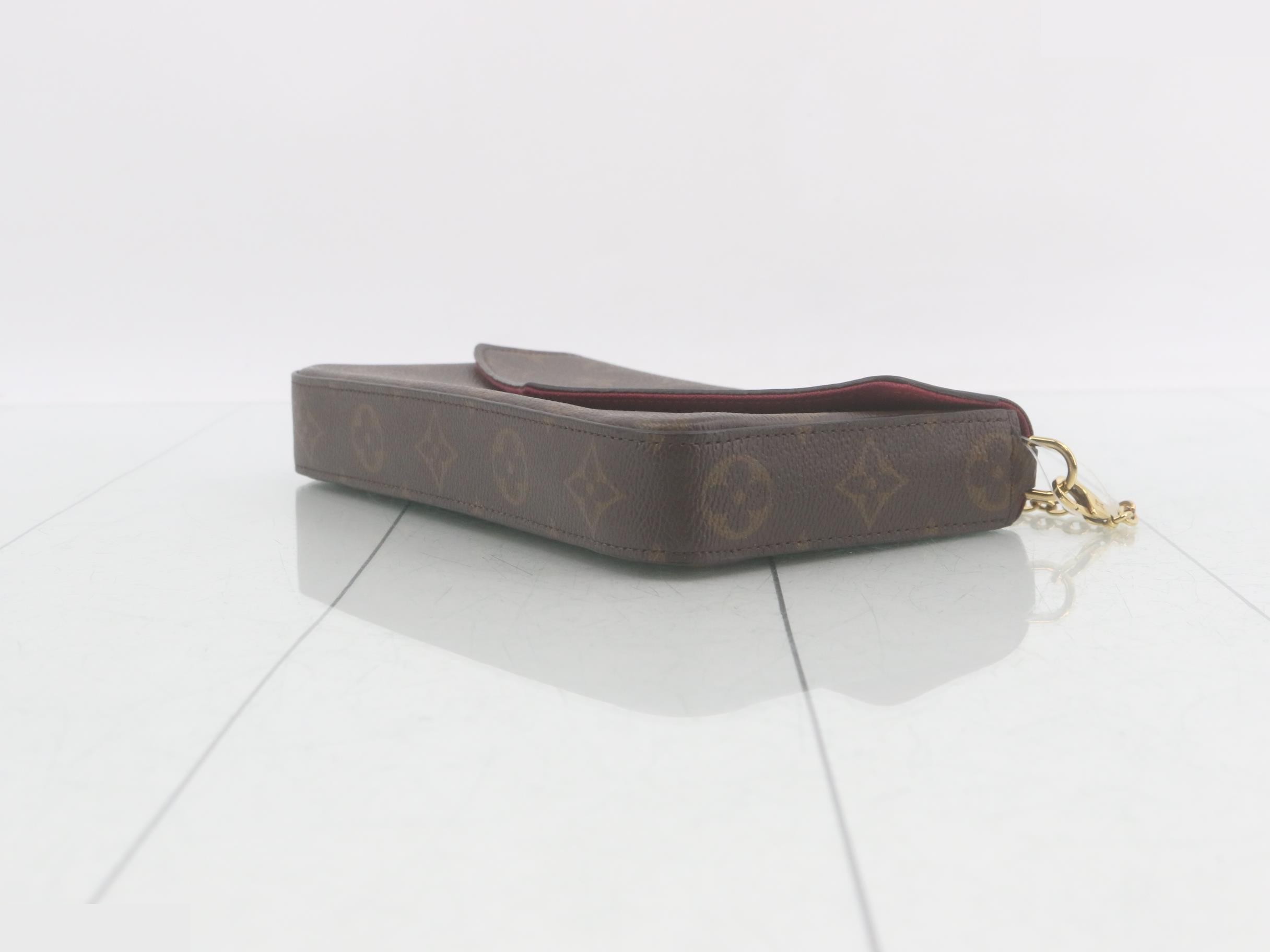 Monogram Pochette Felicie Fuchsia Shoulder Bag with Case — view 6