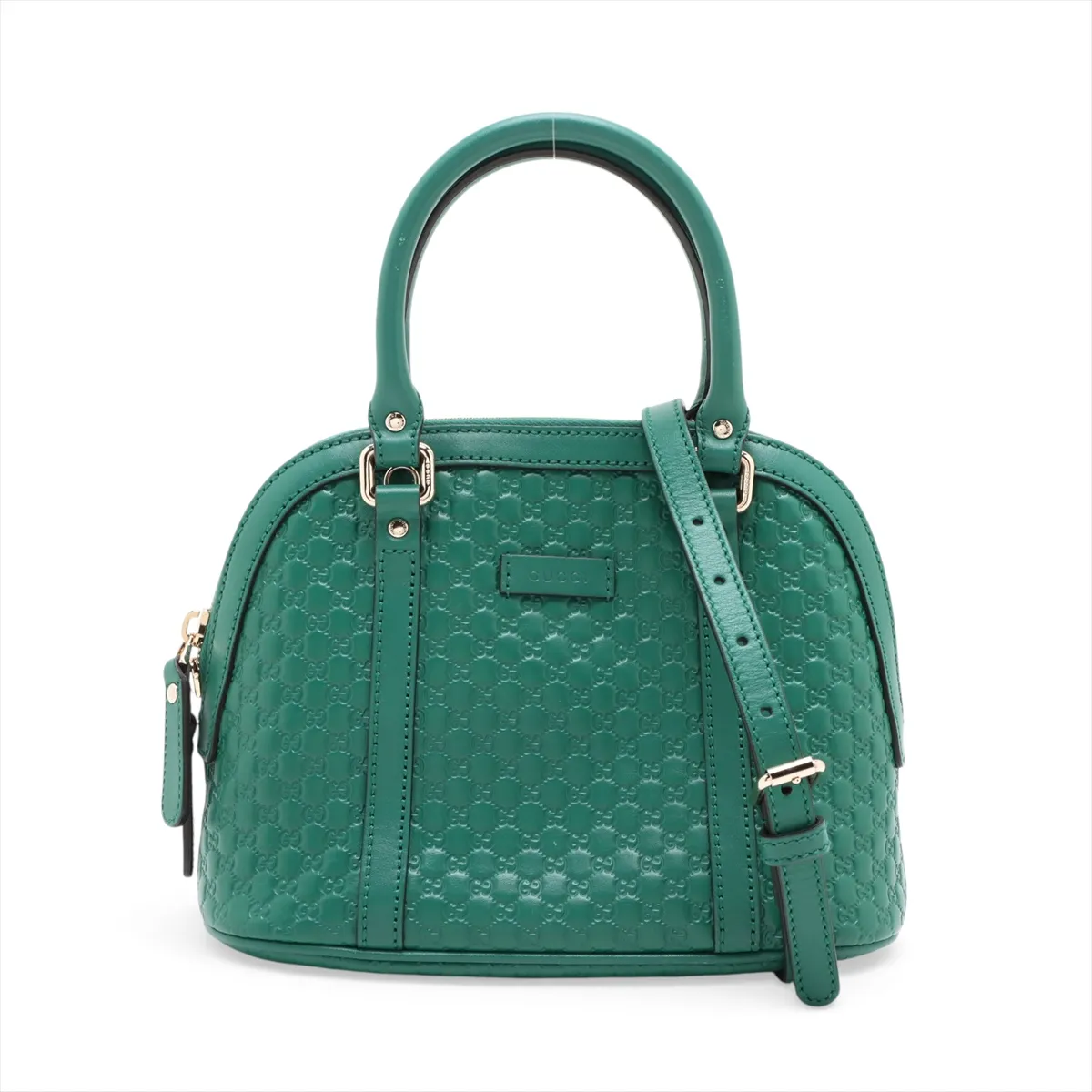 Microguccissima Leather 2-Way Handbag, Green, 449654 (Outlet)