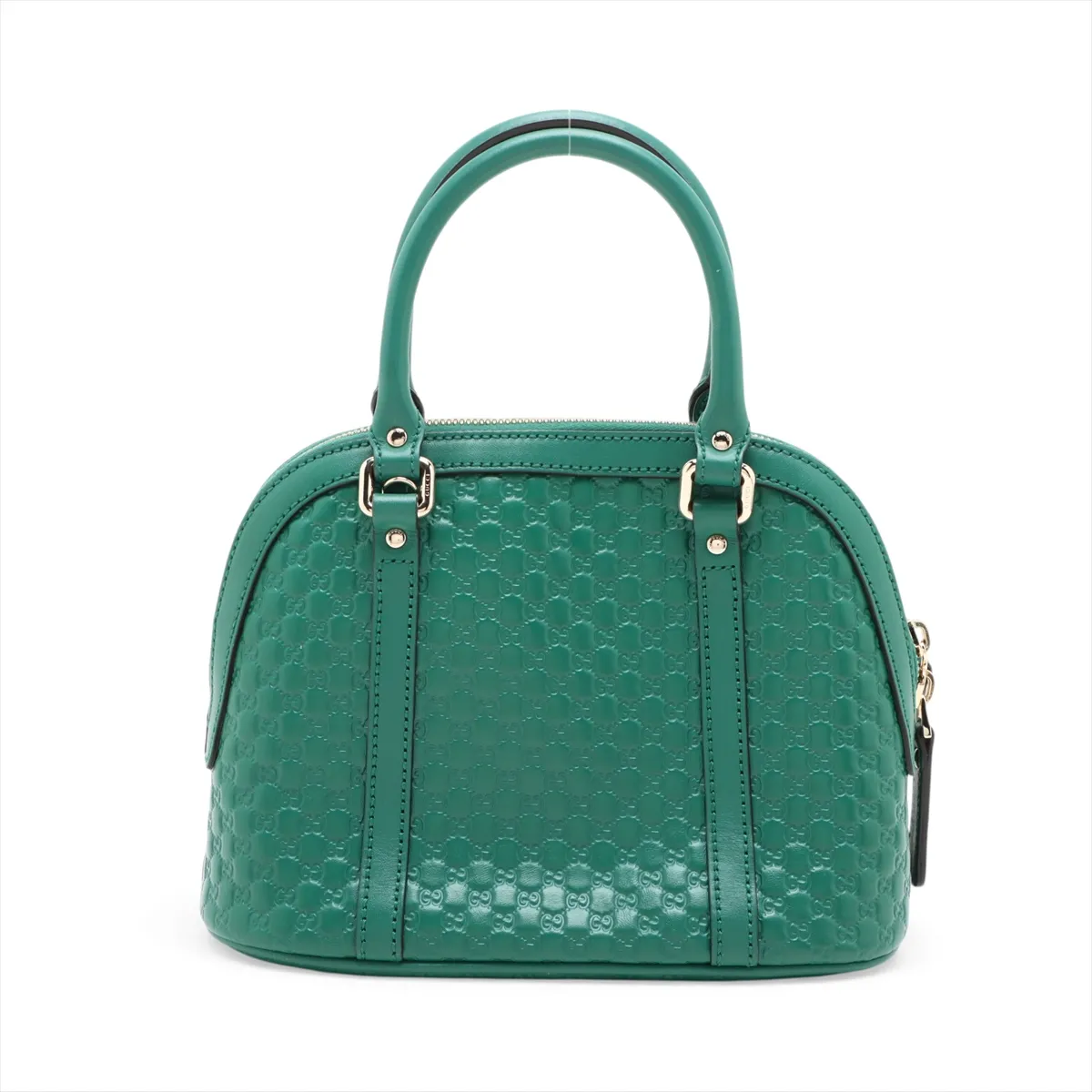 Microguccissima Leather 2-Way Handbag, Green, 449654 (Outlet) — view 2